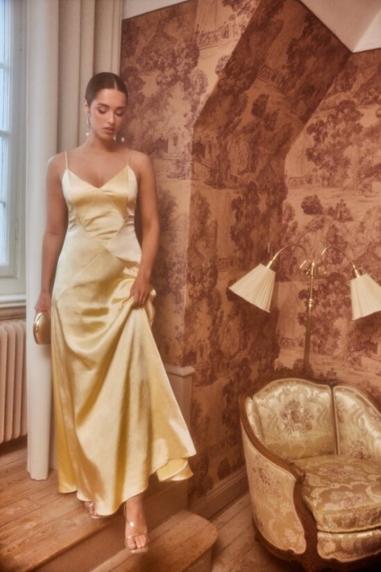 Satin Strap Gown