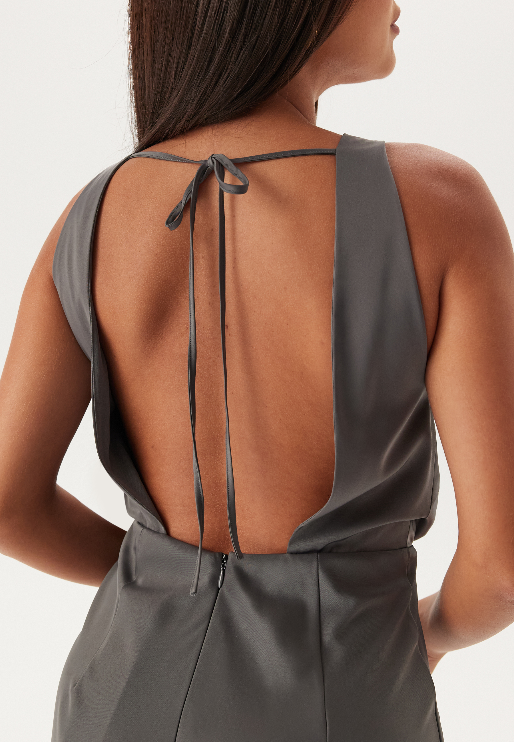 Cowl Neck Satin Midi Dress 3