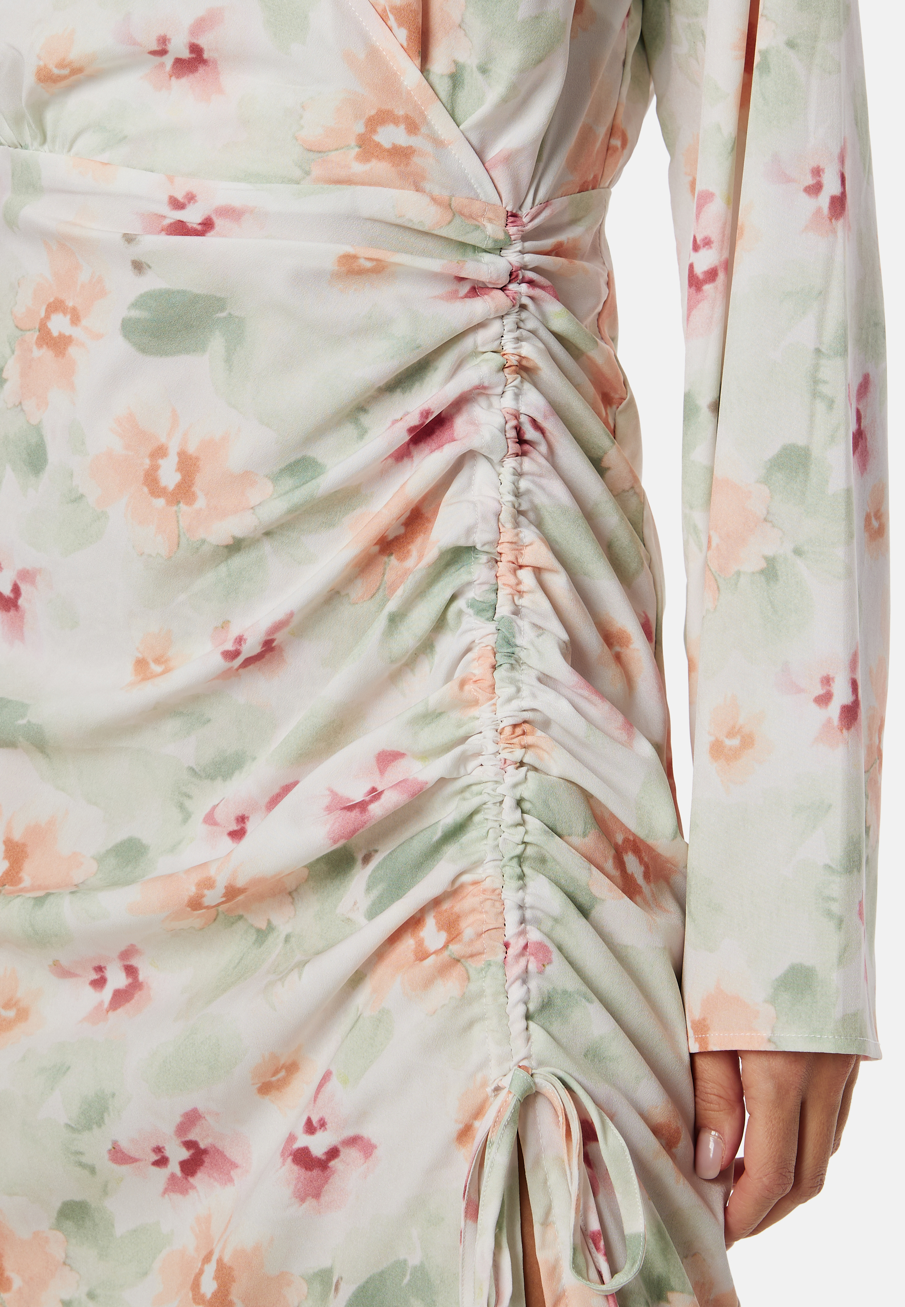 Drawstring L/S Midi Dress 2