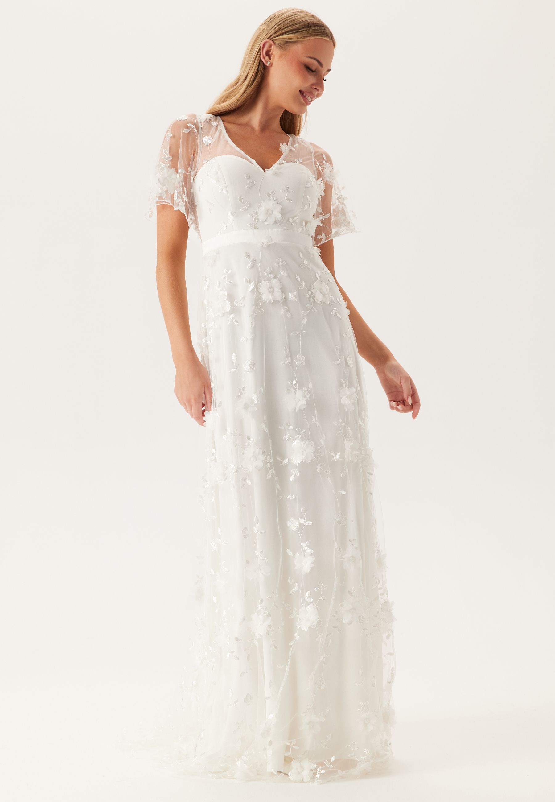 Embroidered Floral Wedding Gown