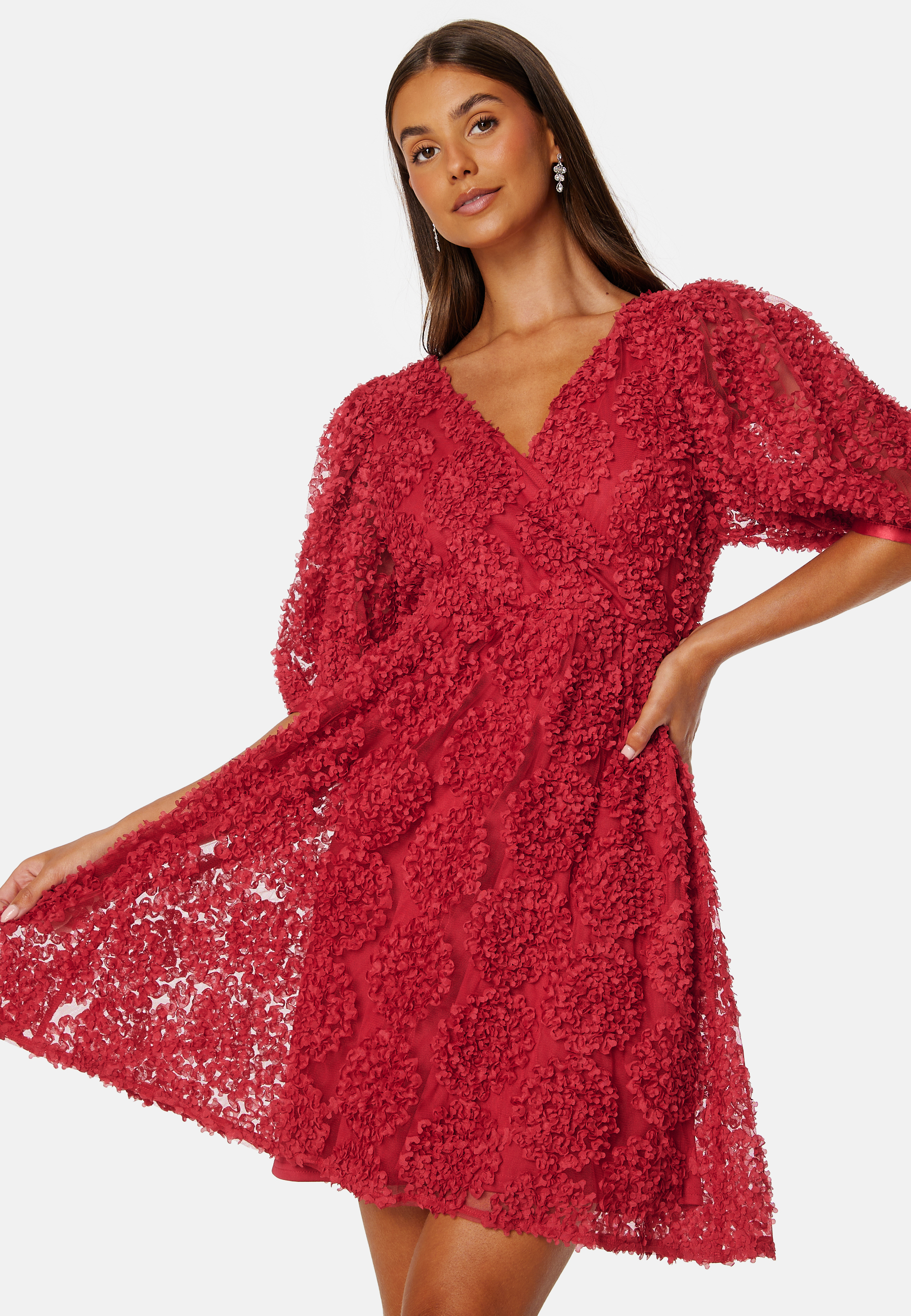 3D Puff Sleeve Dress