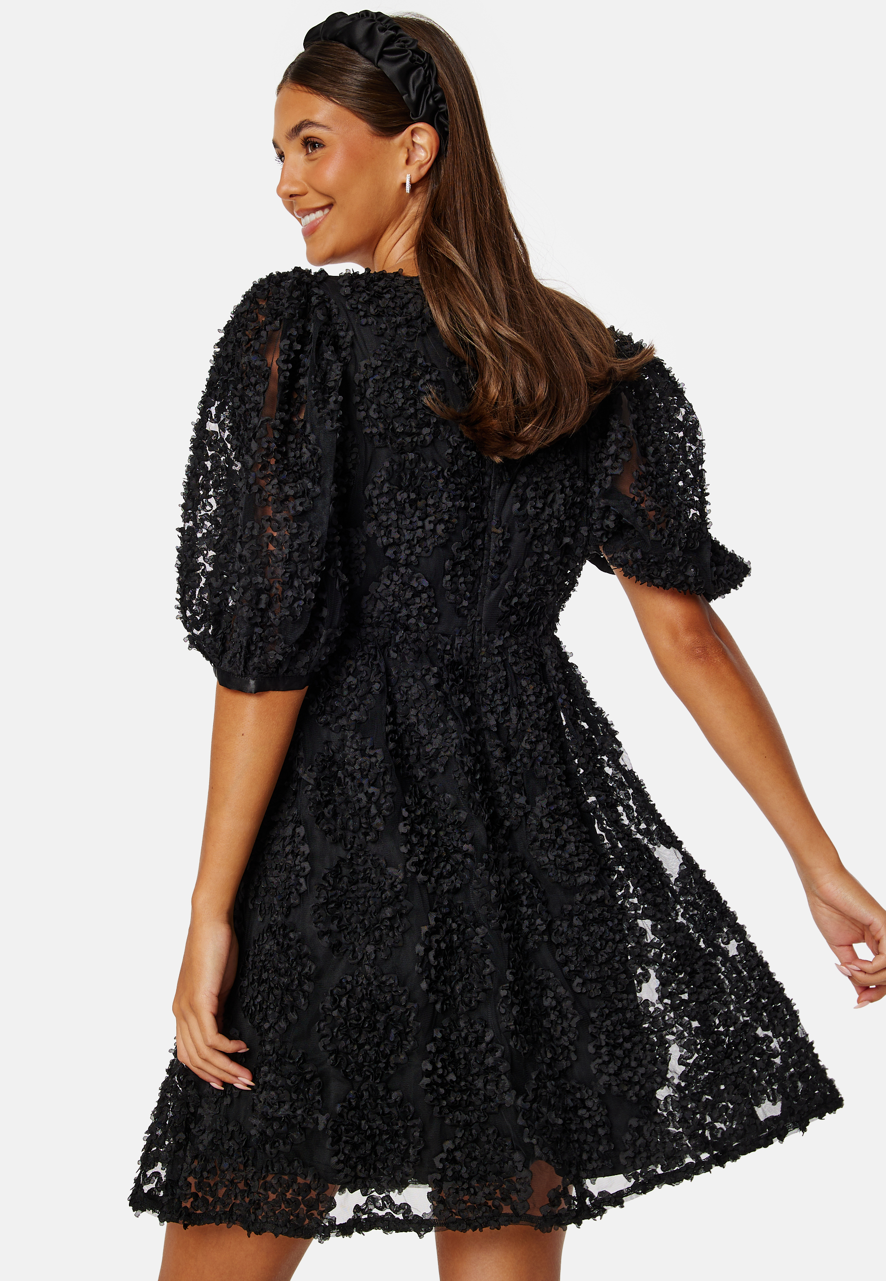 3D Puff Sleeve Dress 4