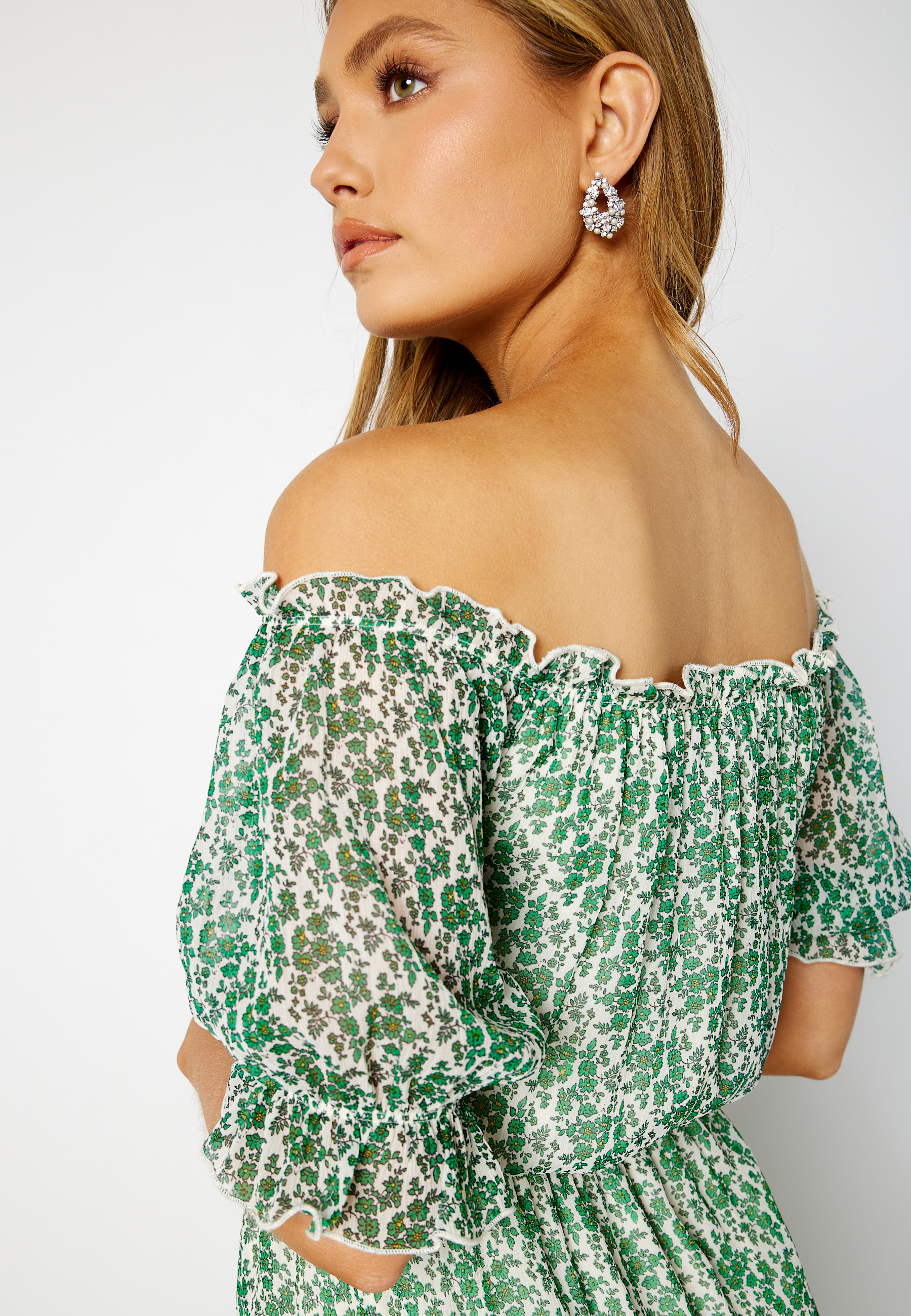 Freeda Printed off Shoulder Dress 3