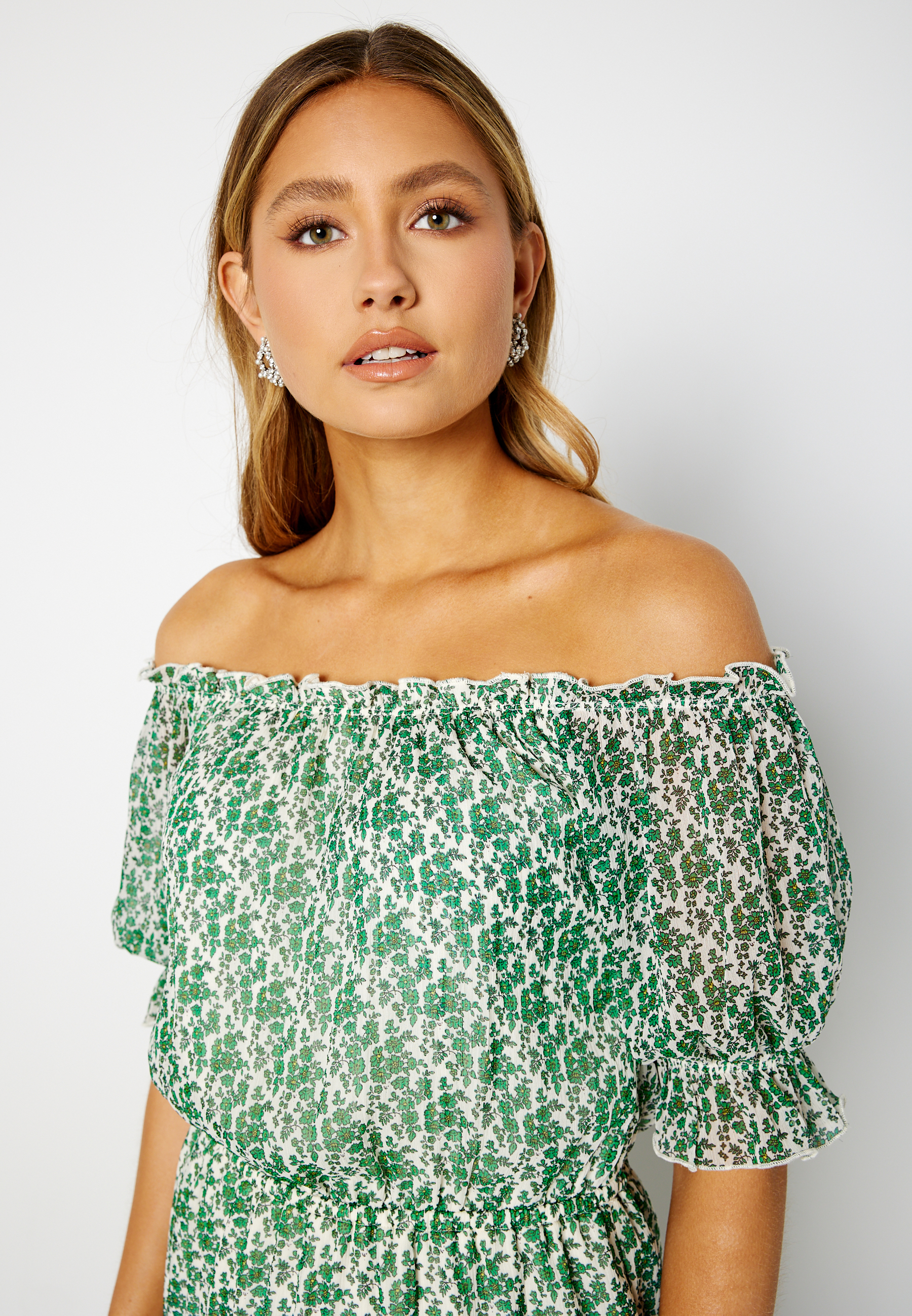 Freeda Printed off Shoulder Dress 4