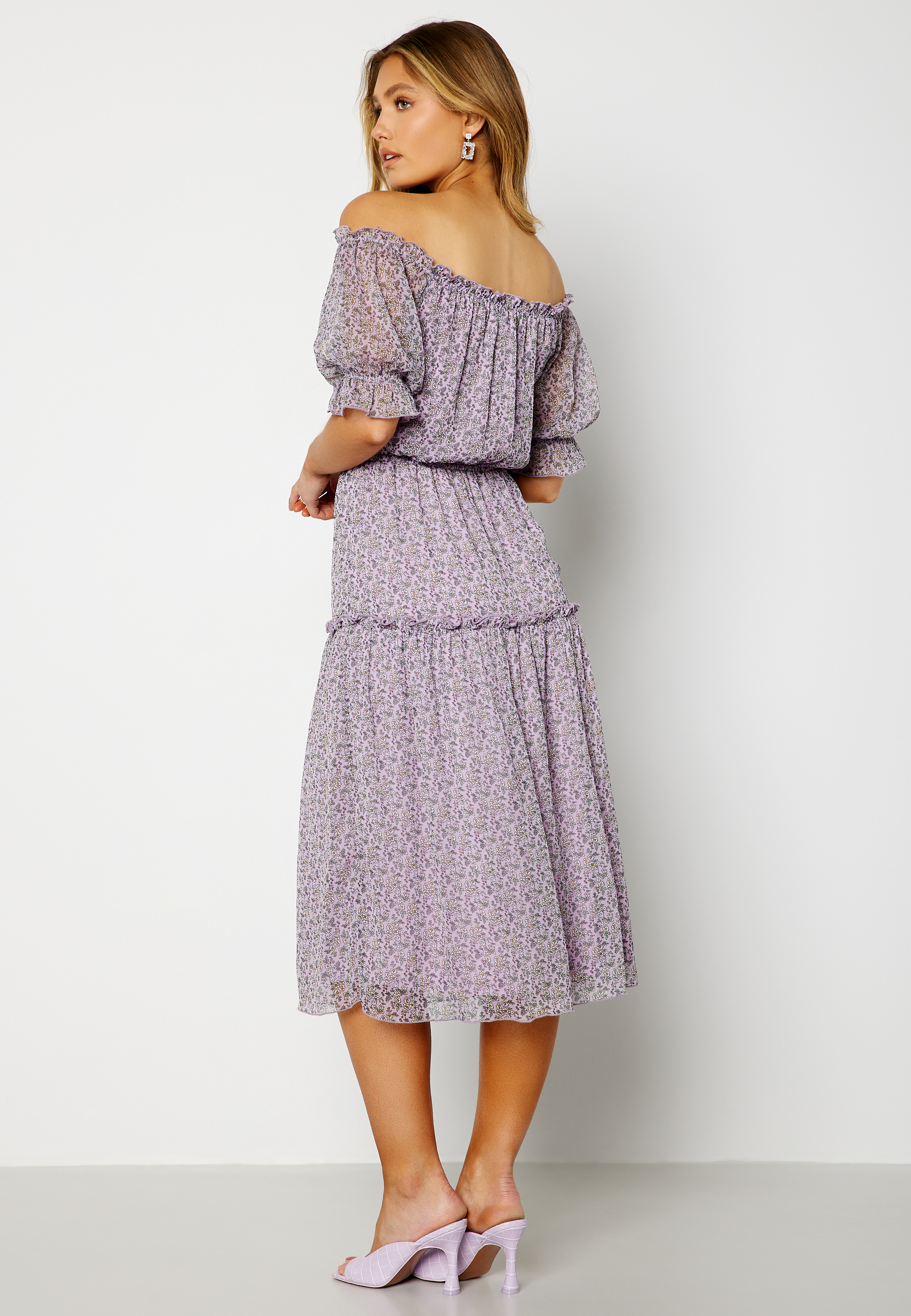 Freeda Printed off Shoulder Dress 6
