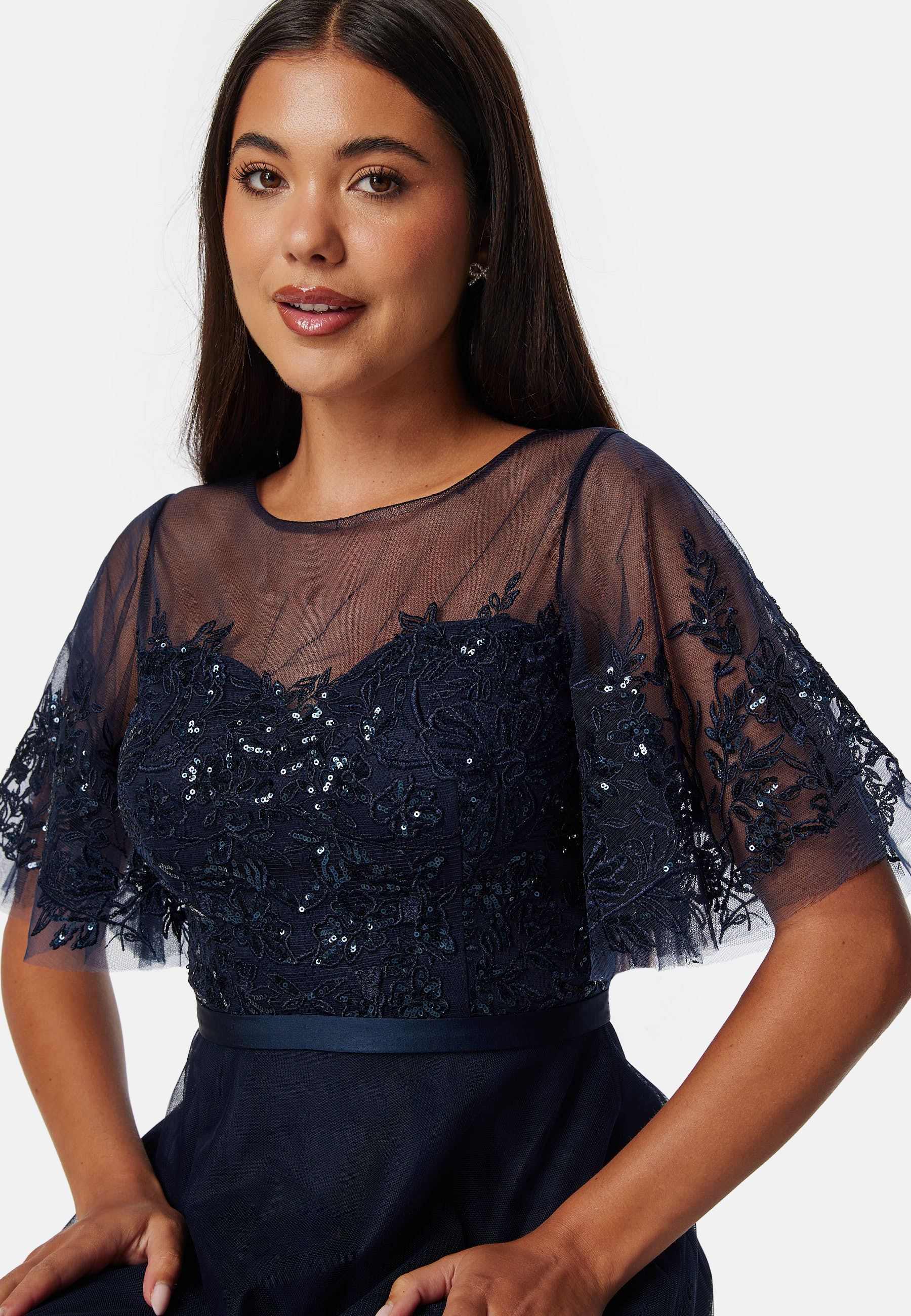 Embroidered Mesh Midi Dress 2