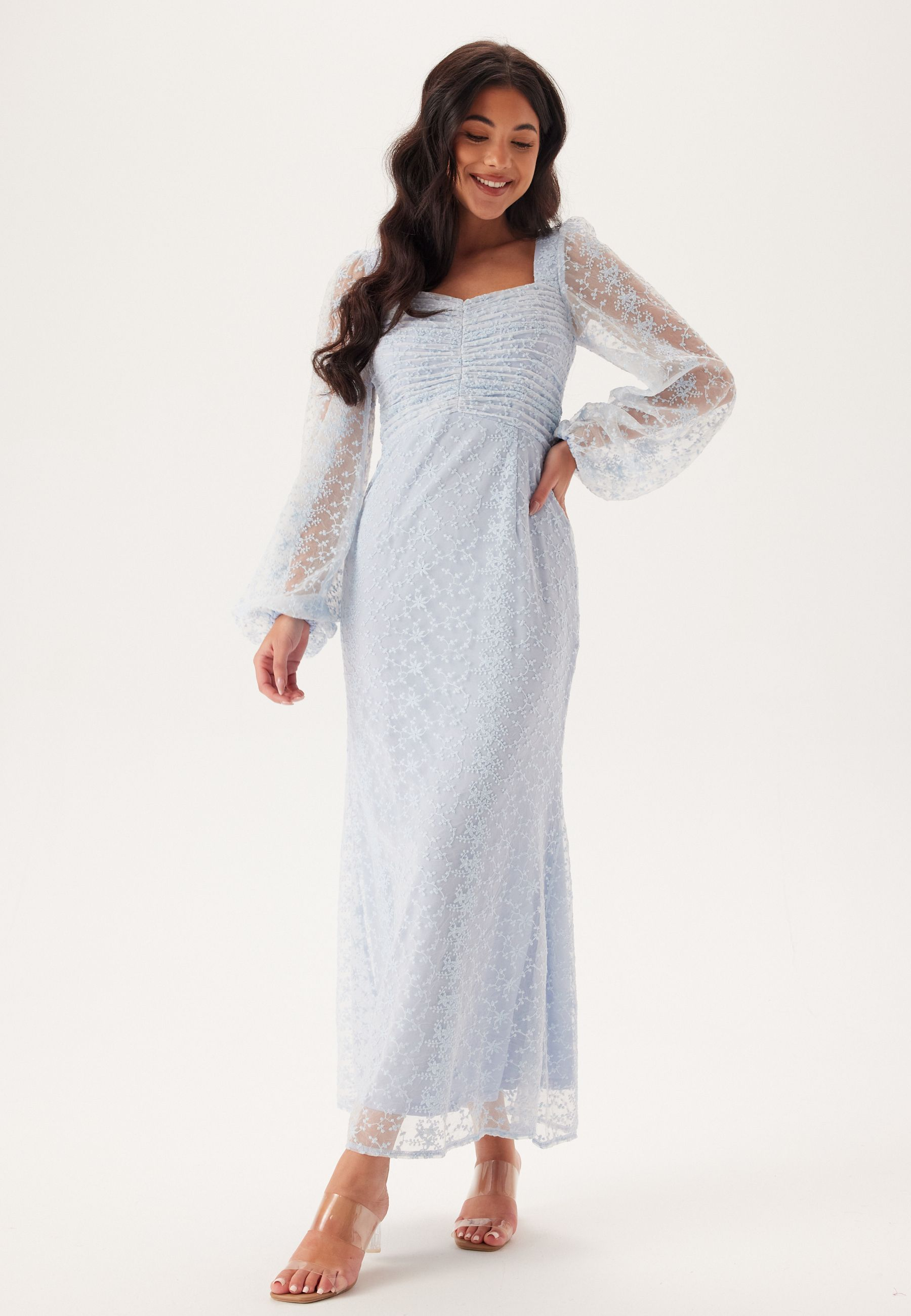 Ruched L/S Ankle Dress 2