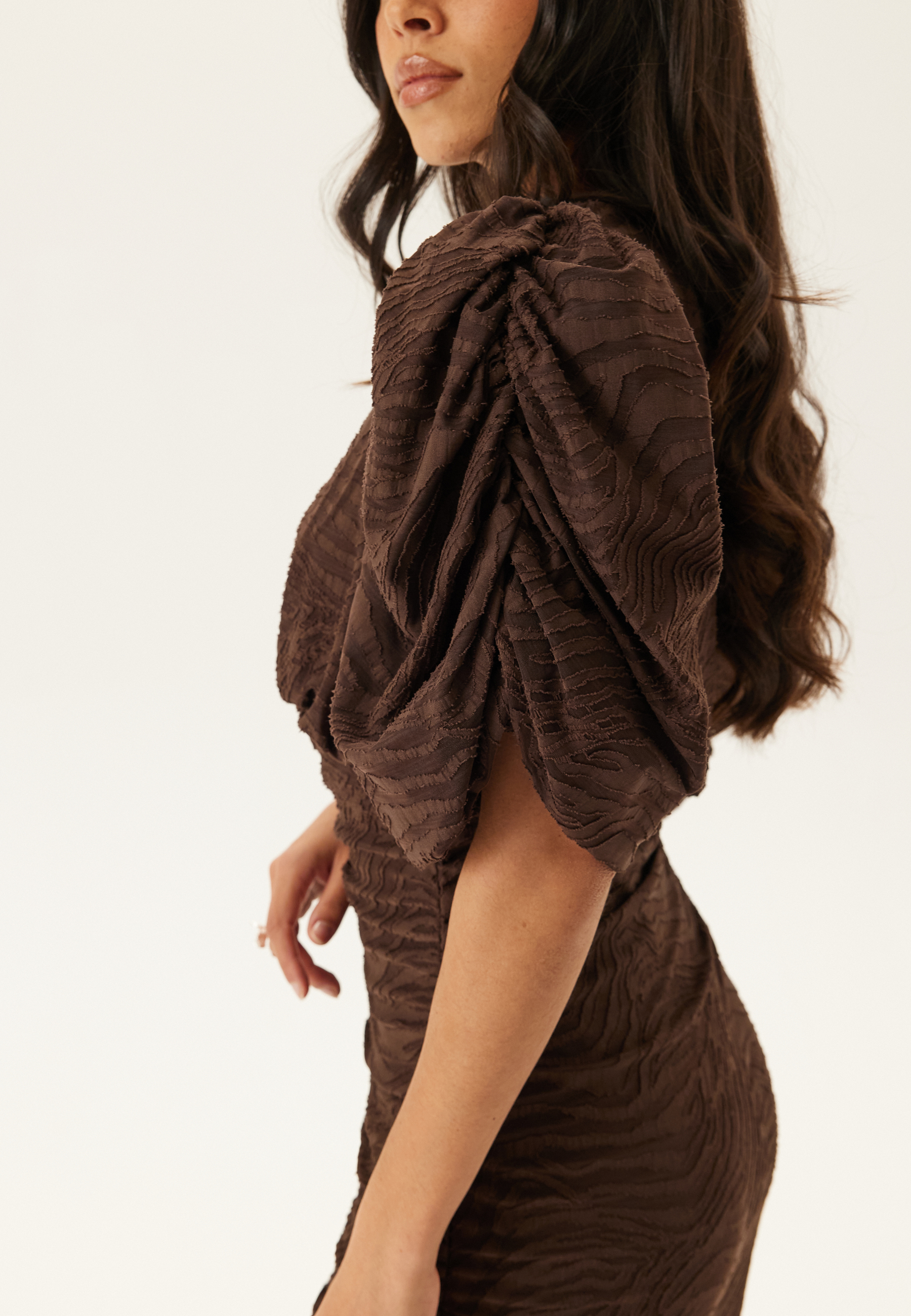 Ruched Puff Sleeve Dress 3