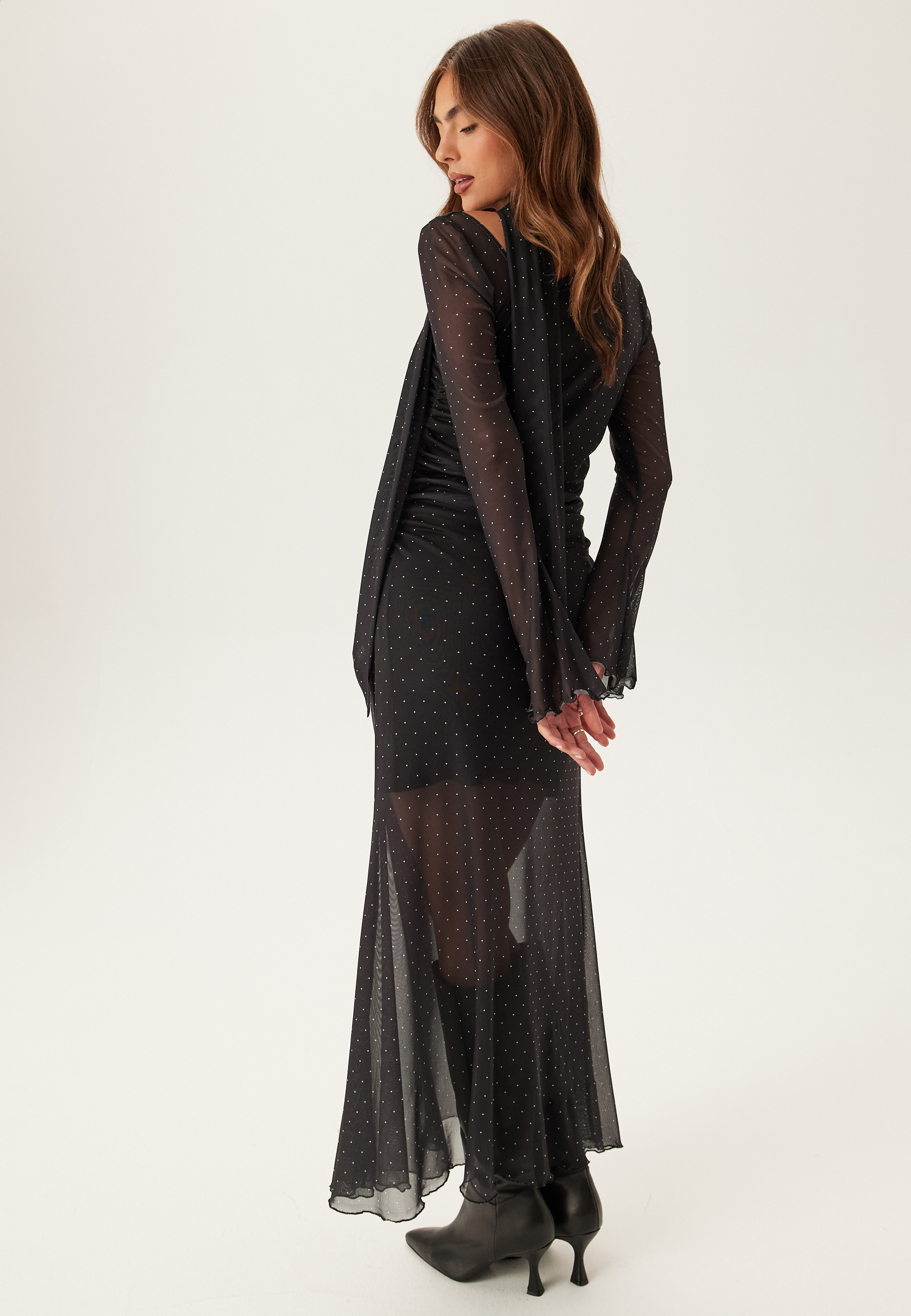 Scarf Mesh Ankle Dress 3
