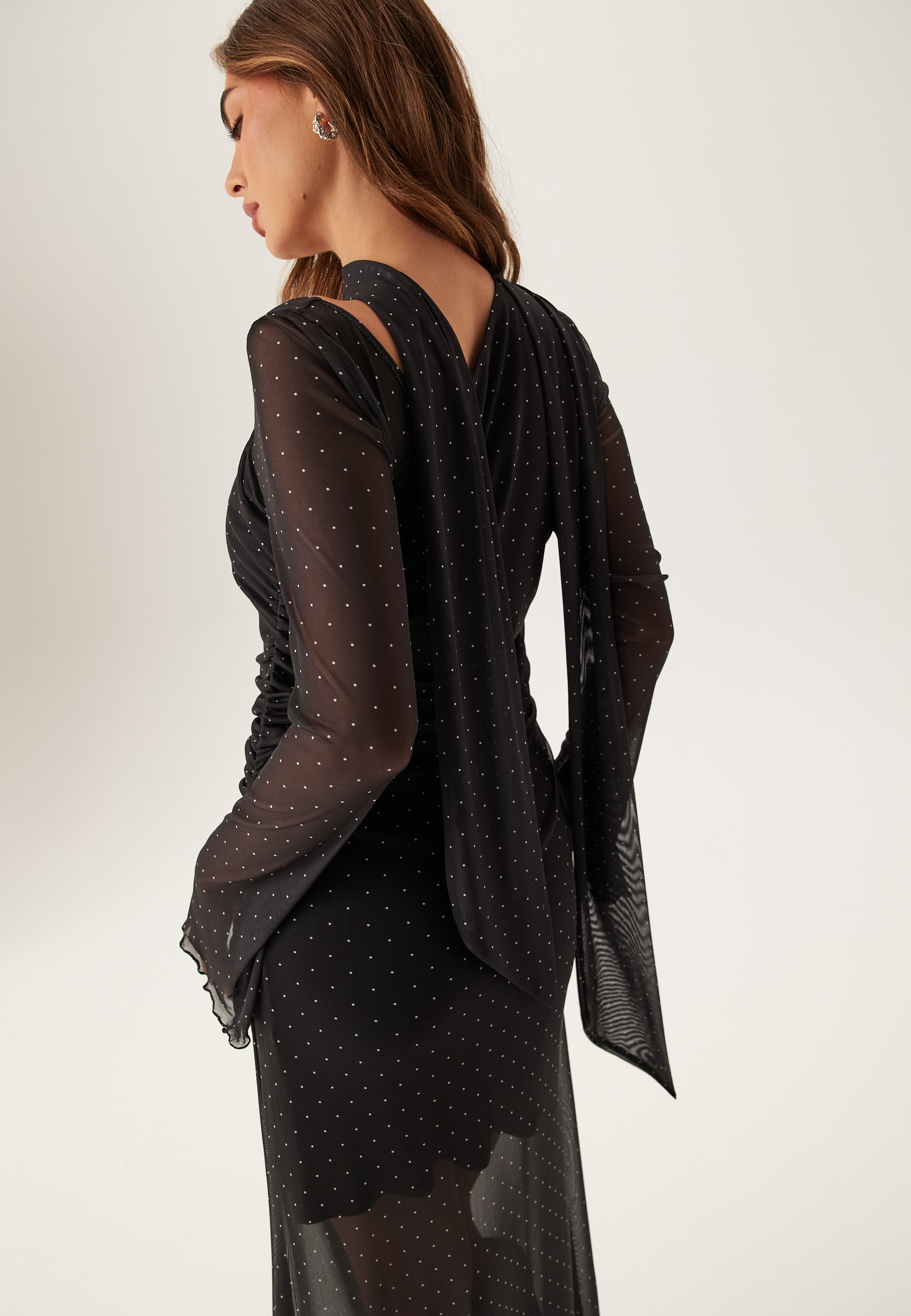 Scarf Mesh Ankle Dress 4