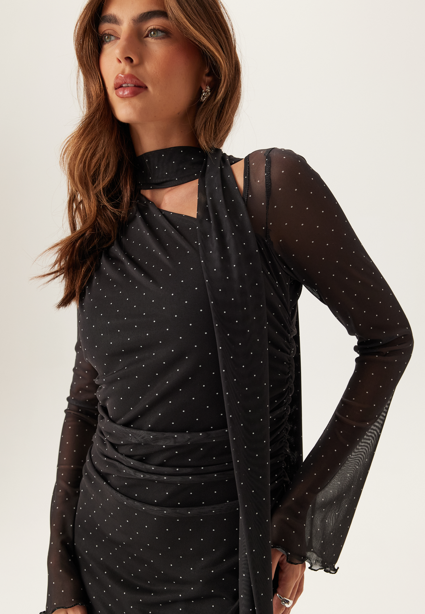 Scarf Mesh Ankle Dress 5