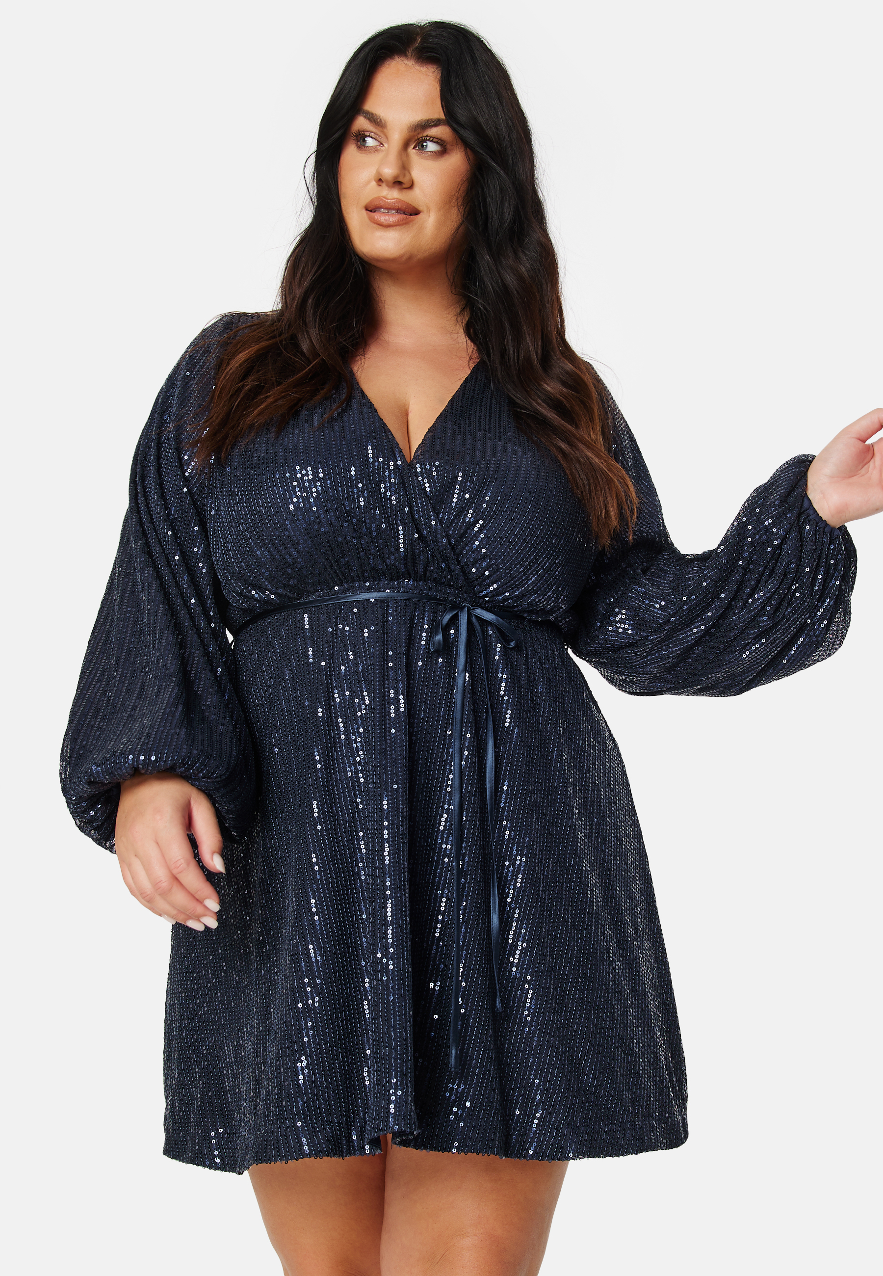 Sequin Balloon Sleeve Dress 4