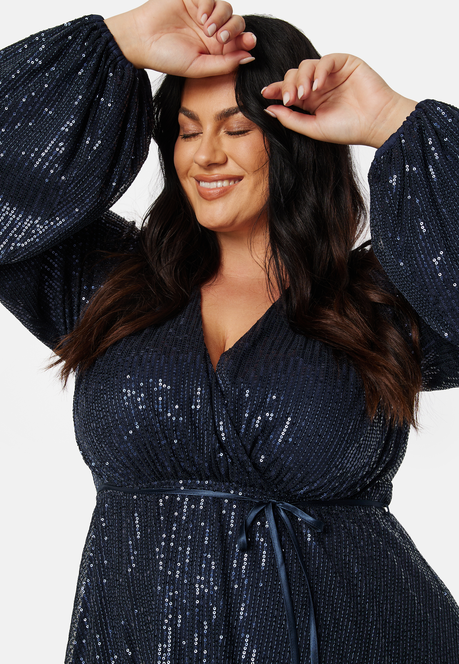 Sequin Balloon Sleeve Dress 5