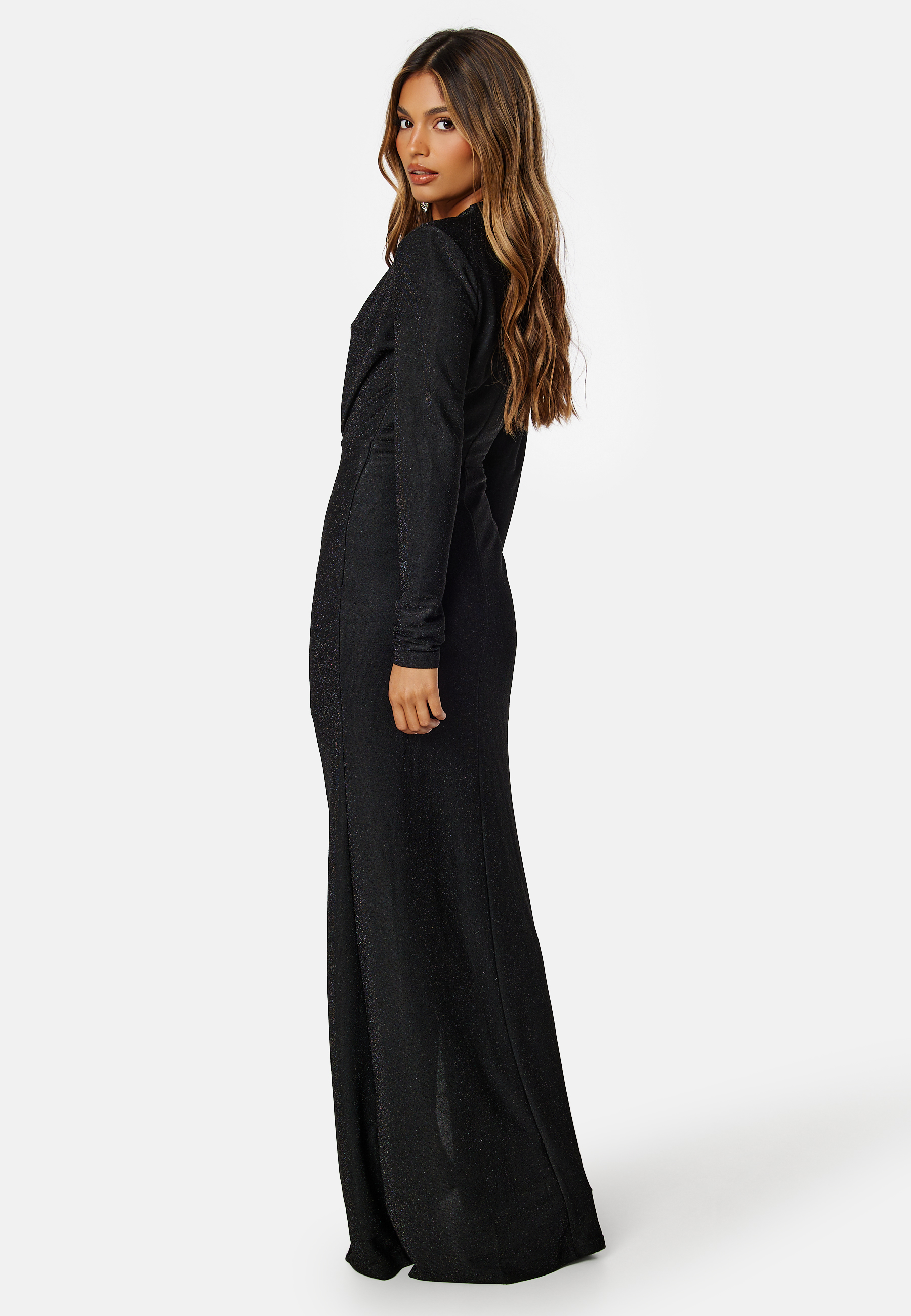 Sparkling Ruched Slit Gown 2