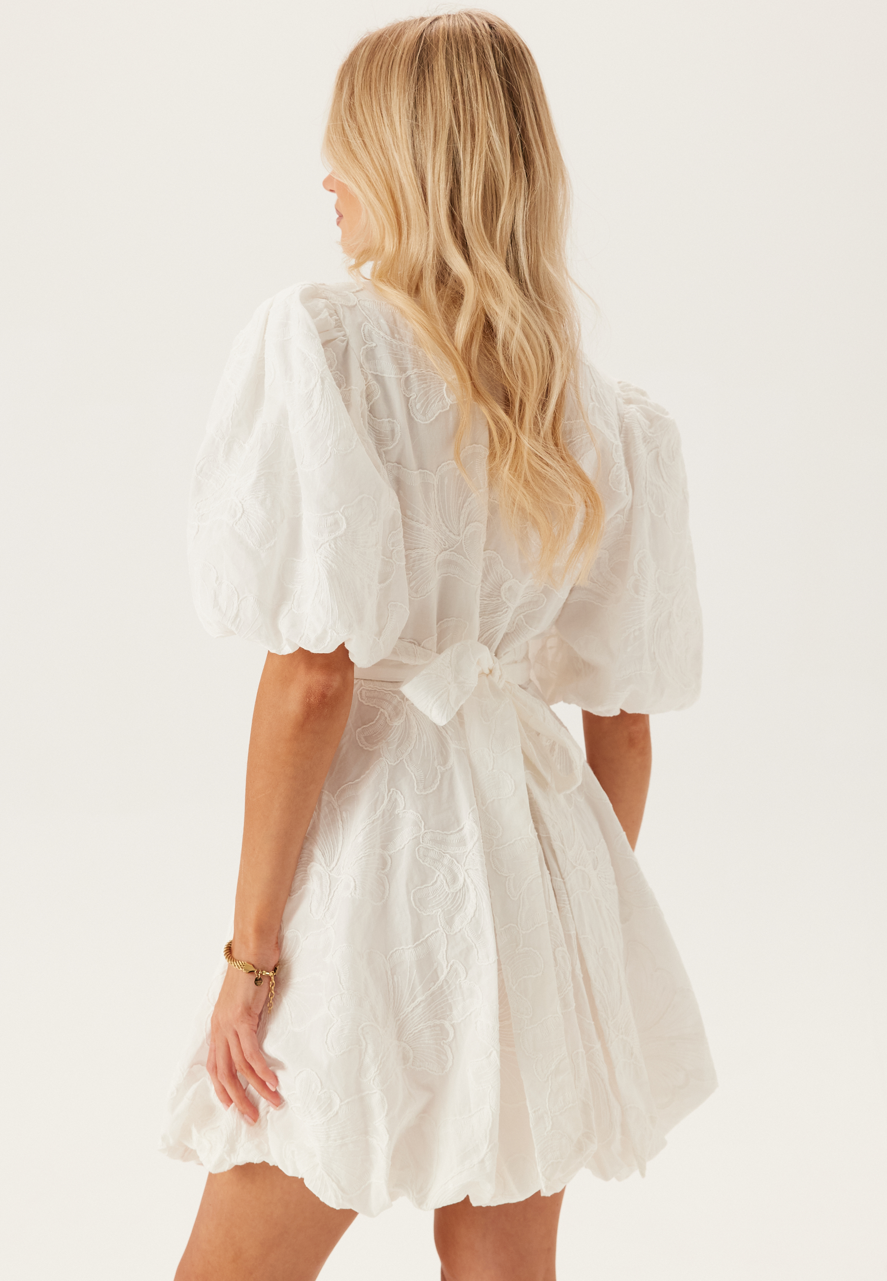 V-neck Bubble Hem Short Dress 2