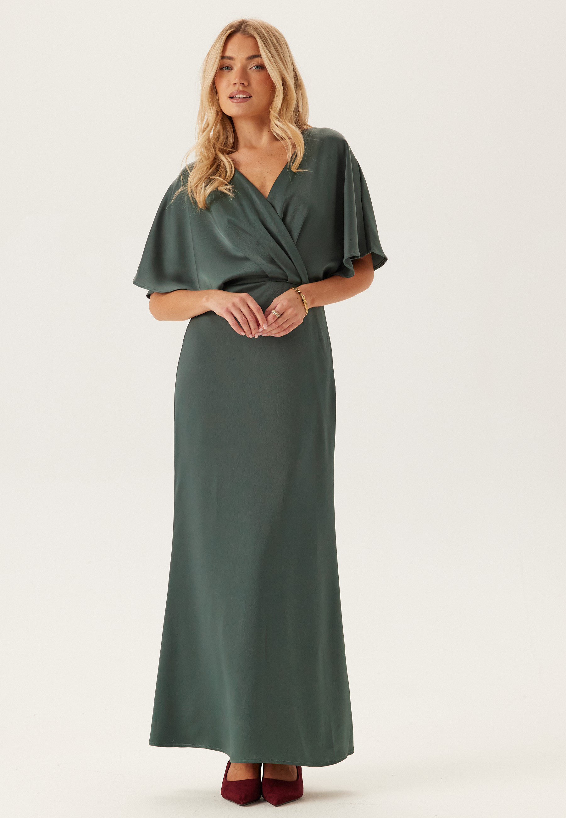 Wrap Satin Ankle Dress 1