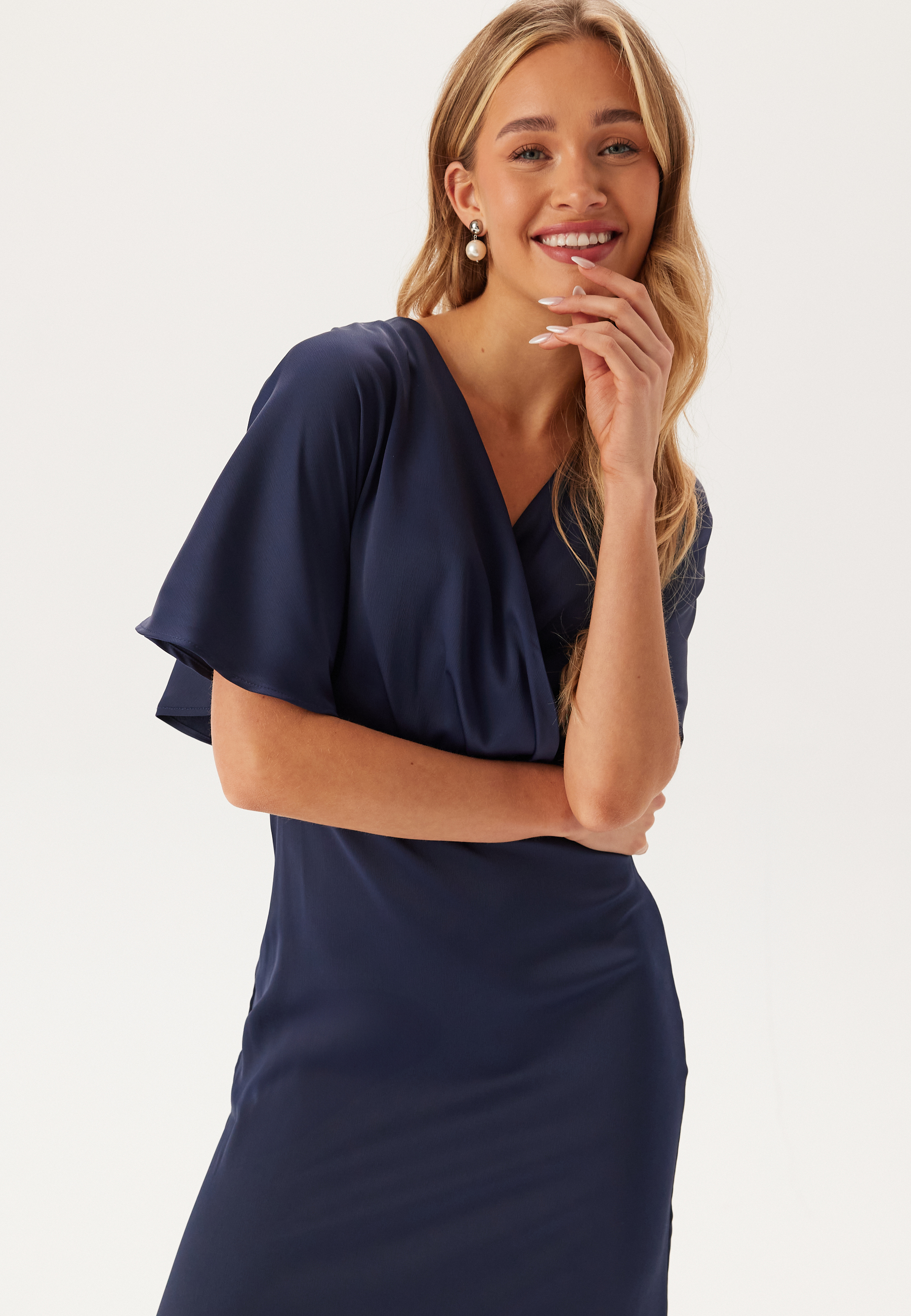 Wrap Satin Midi Dress 8