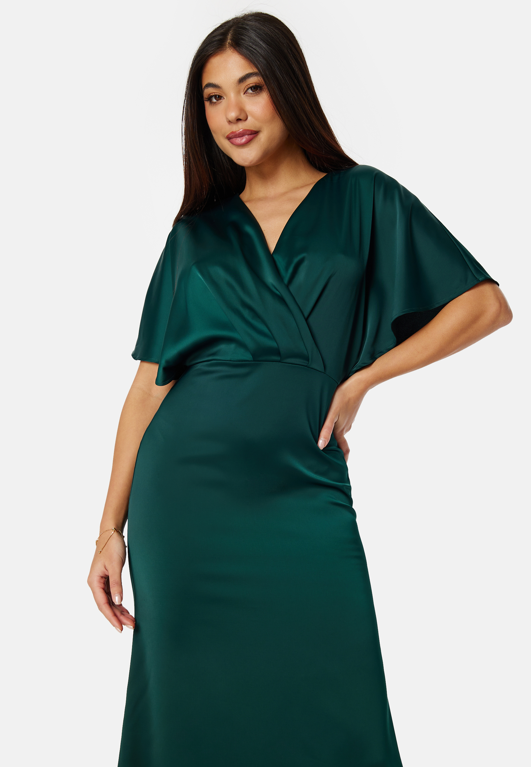 Wrap Satin Midi Dress 2