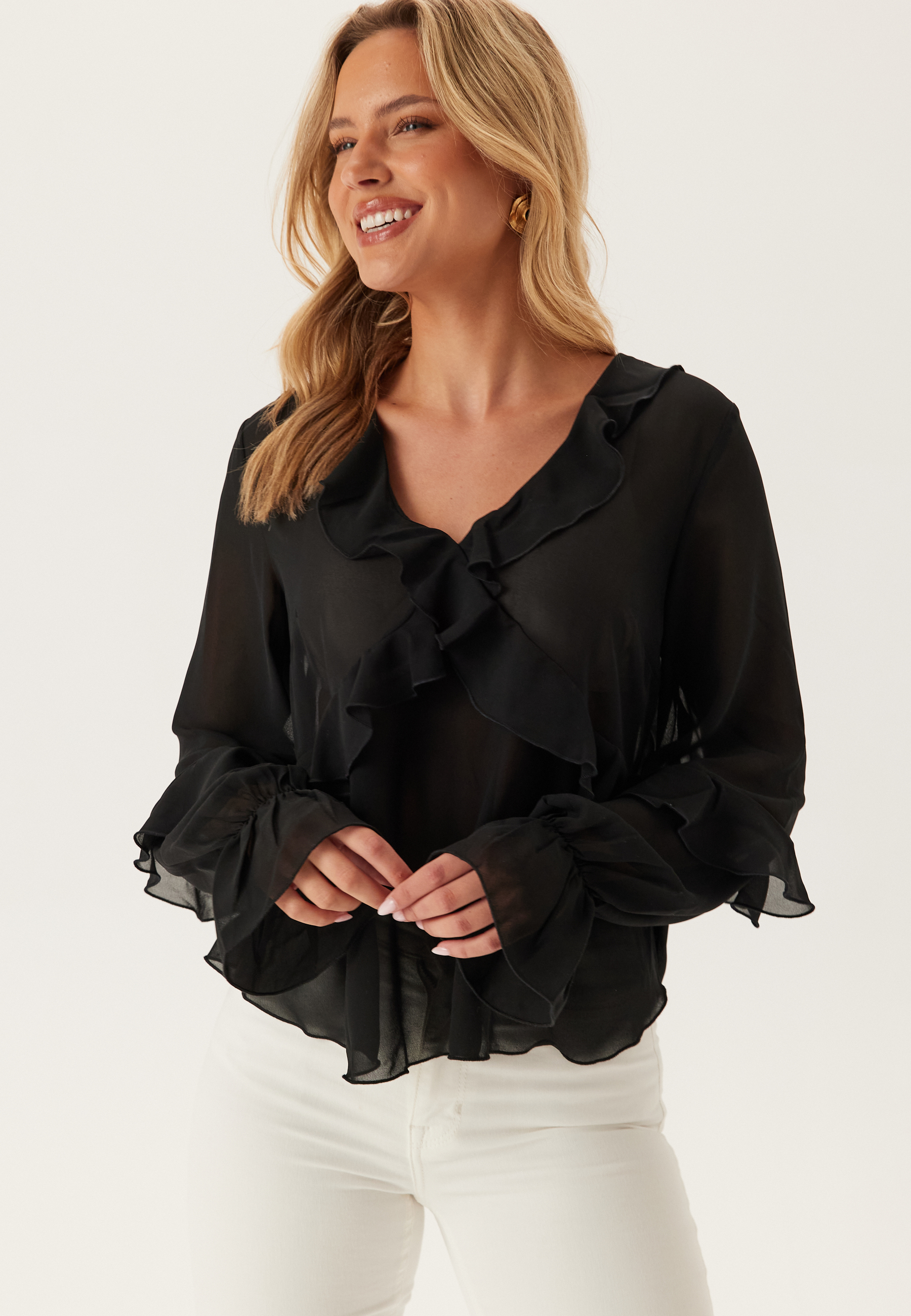 Open Back Frill Blouse 2