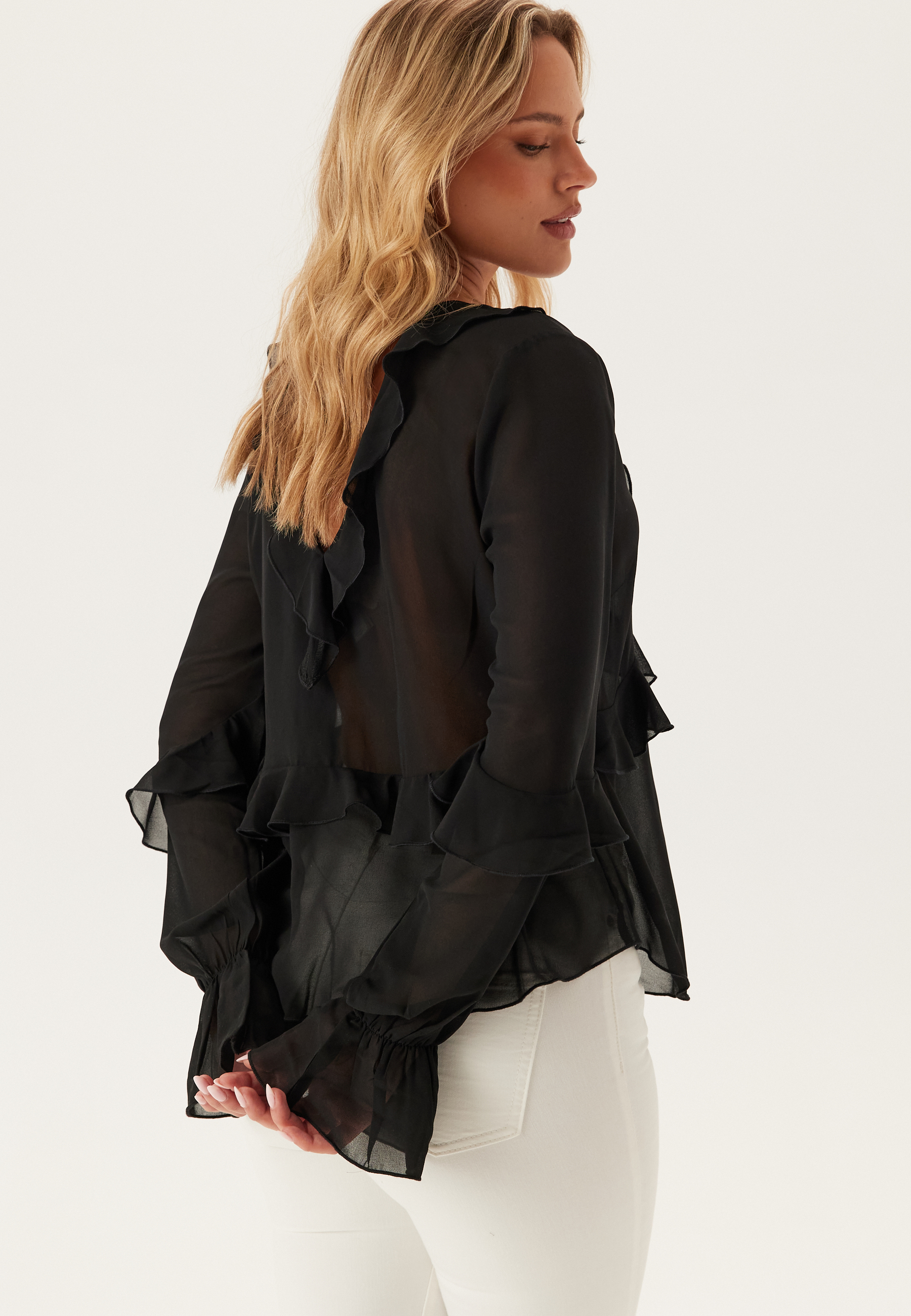 Open Back Frill Blouse 3