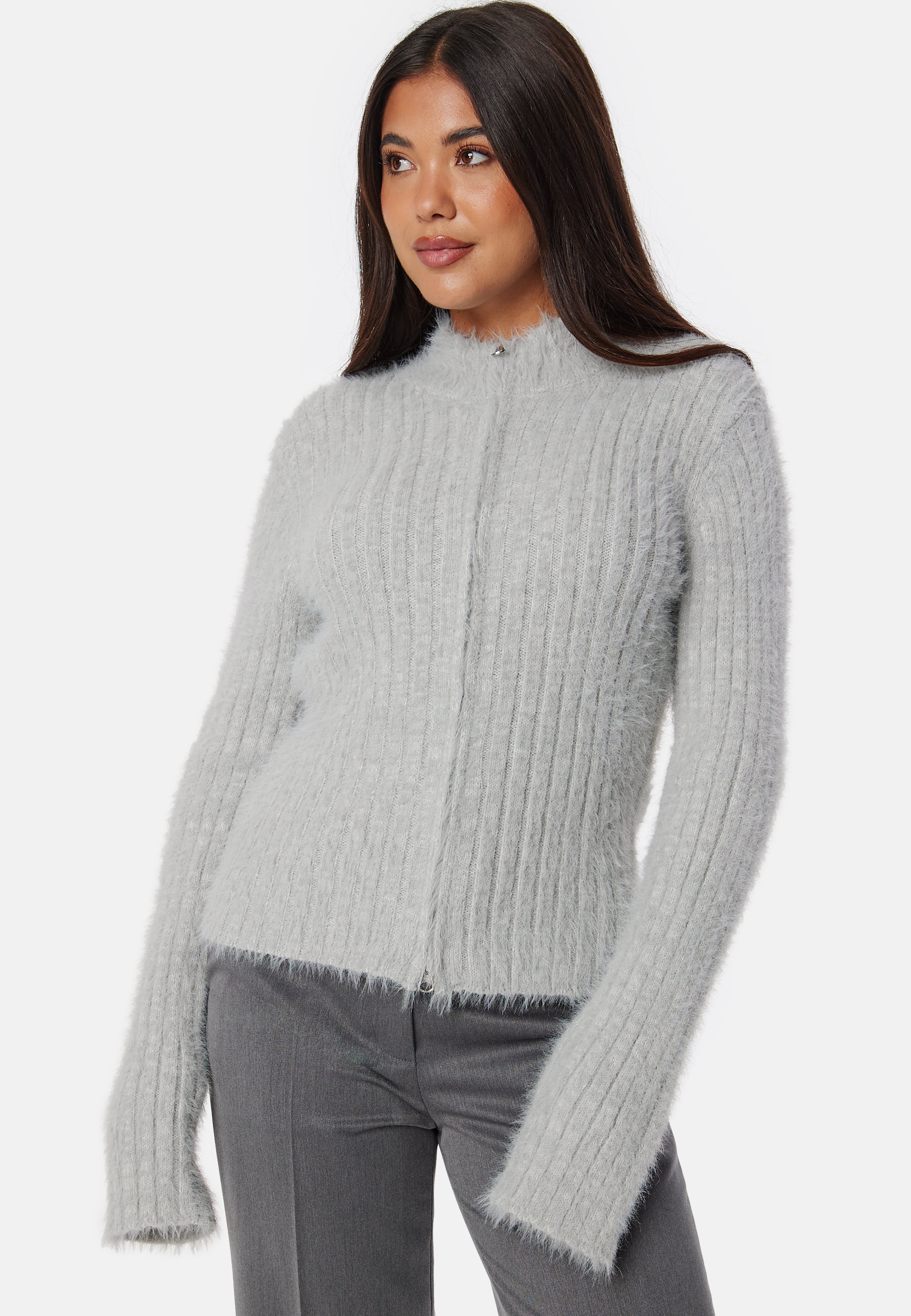 Rib Knitted Zip Cardigan 2