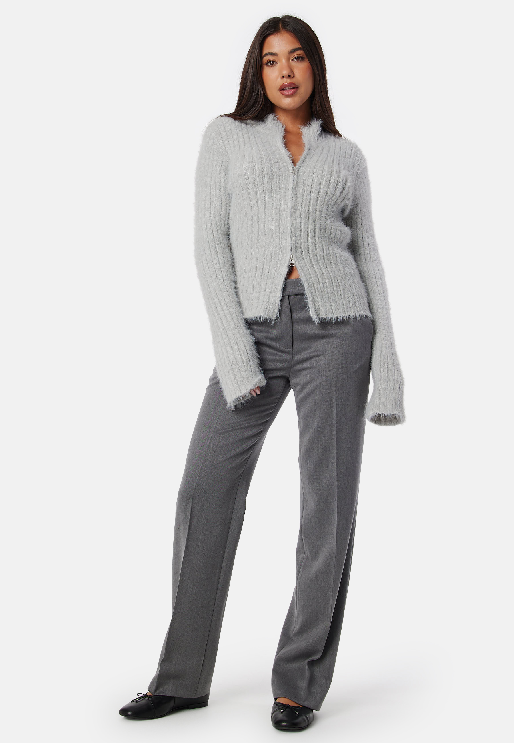 Rib Knitted Zip Cardigan 4