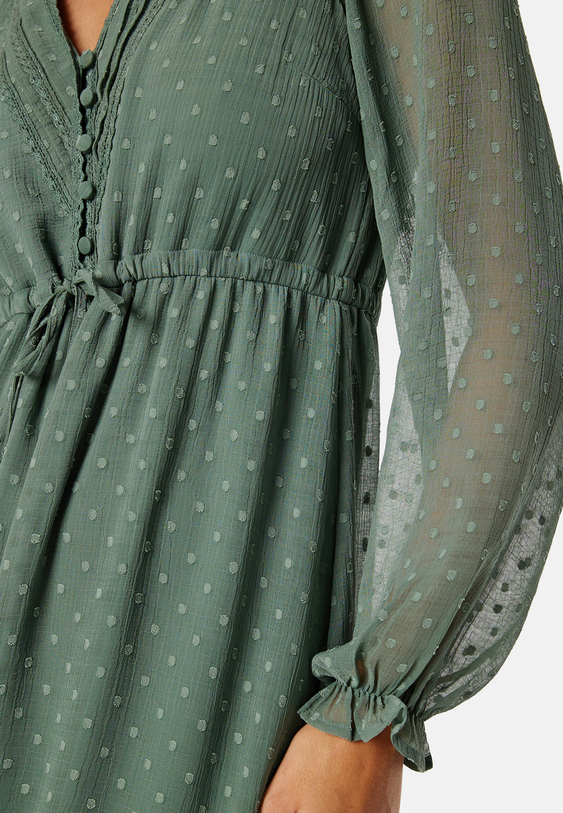 Dobby Dot V-neck Dress 2