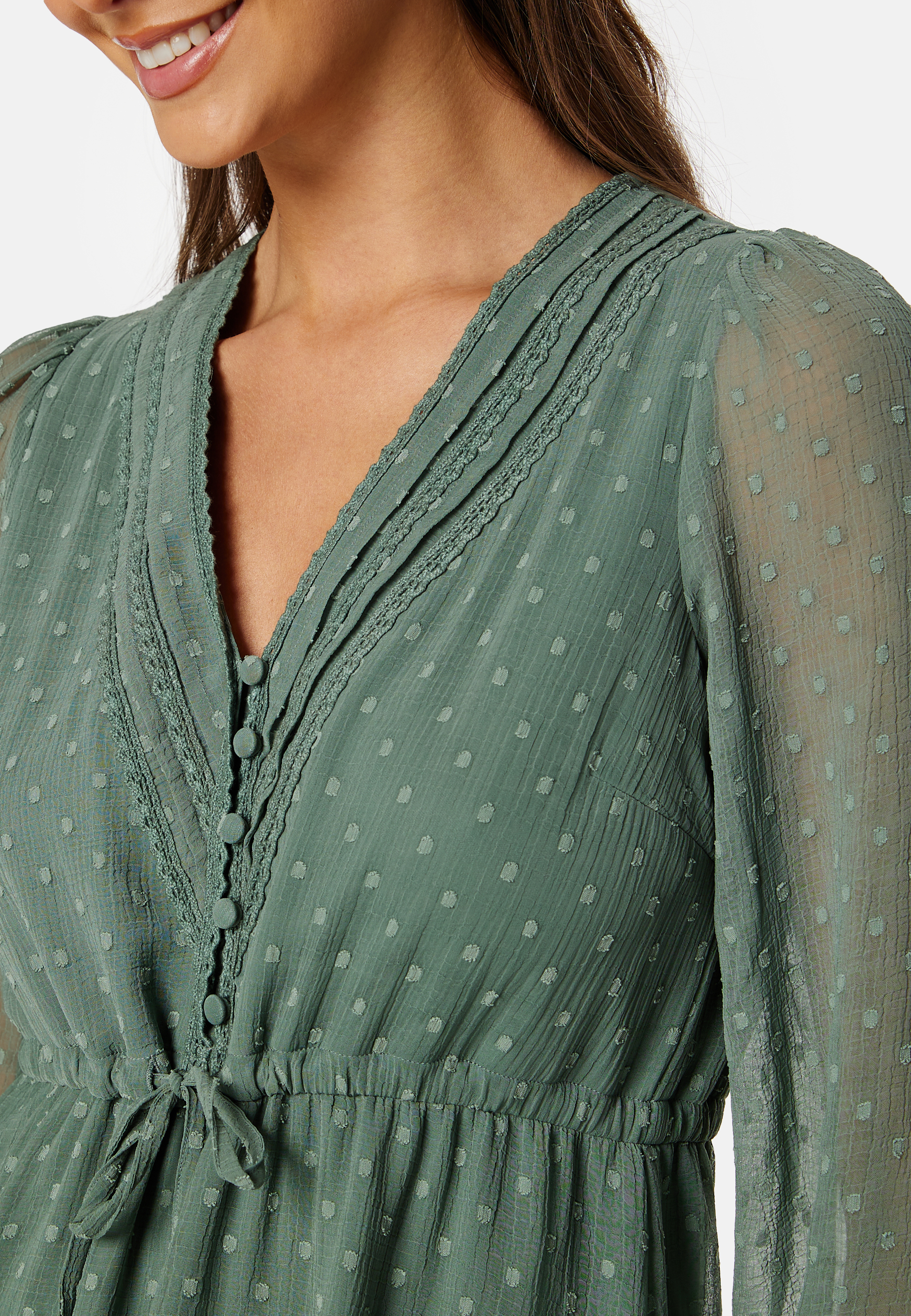 Dobby Dot V-neck Dress 3