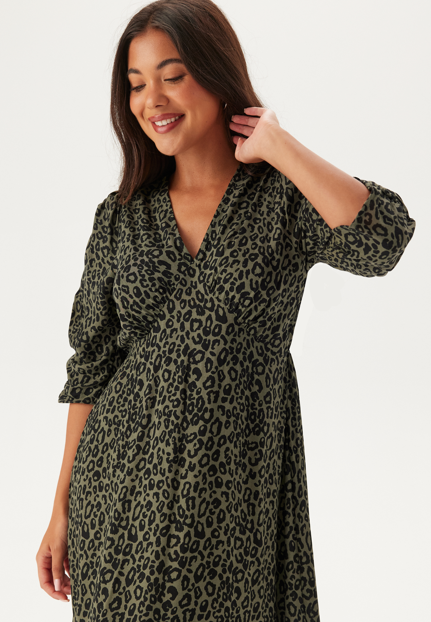 Ruched Sleeve Midi Dress 2