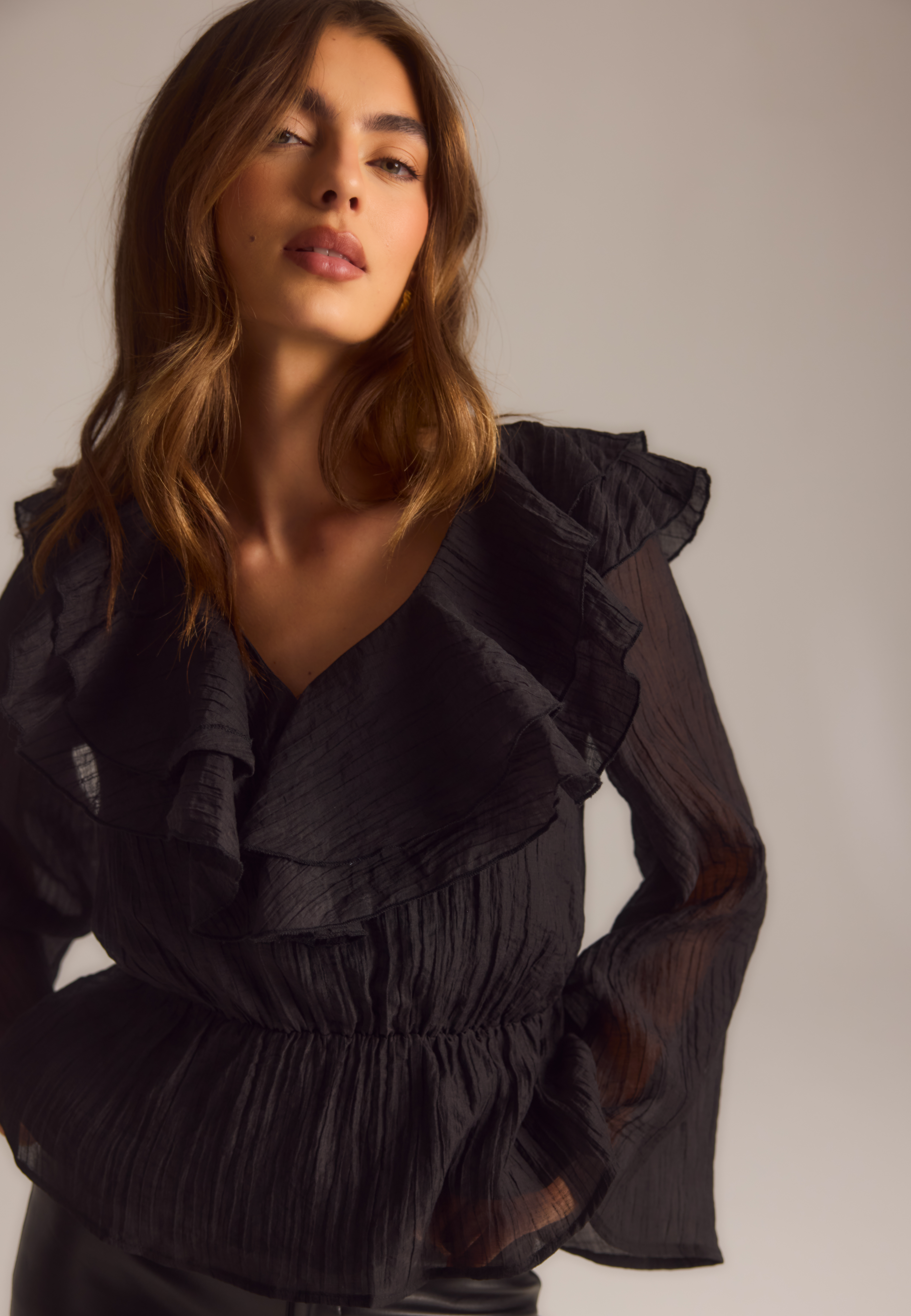 Ruffle Wide Sleeve Blouse 1