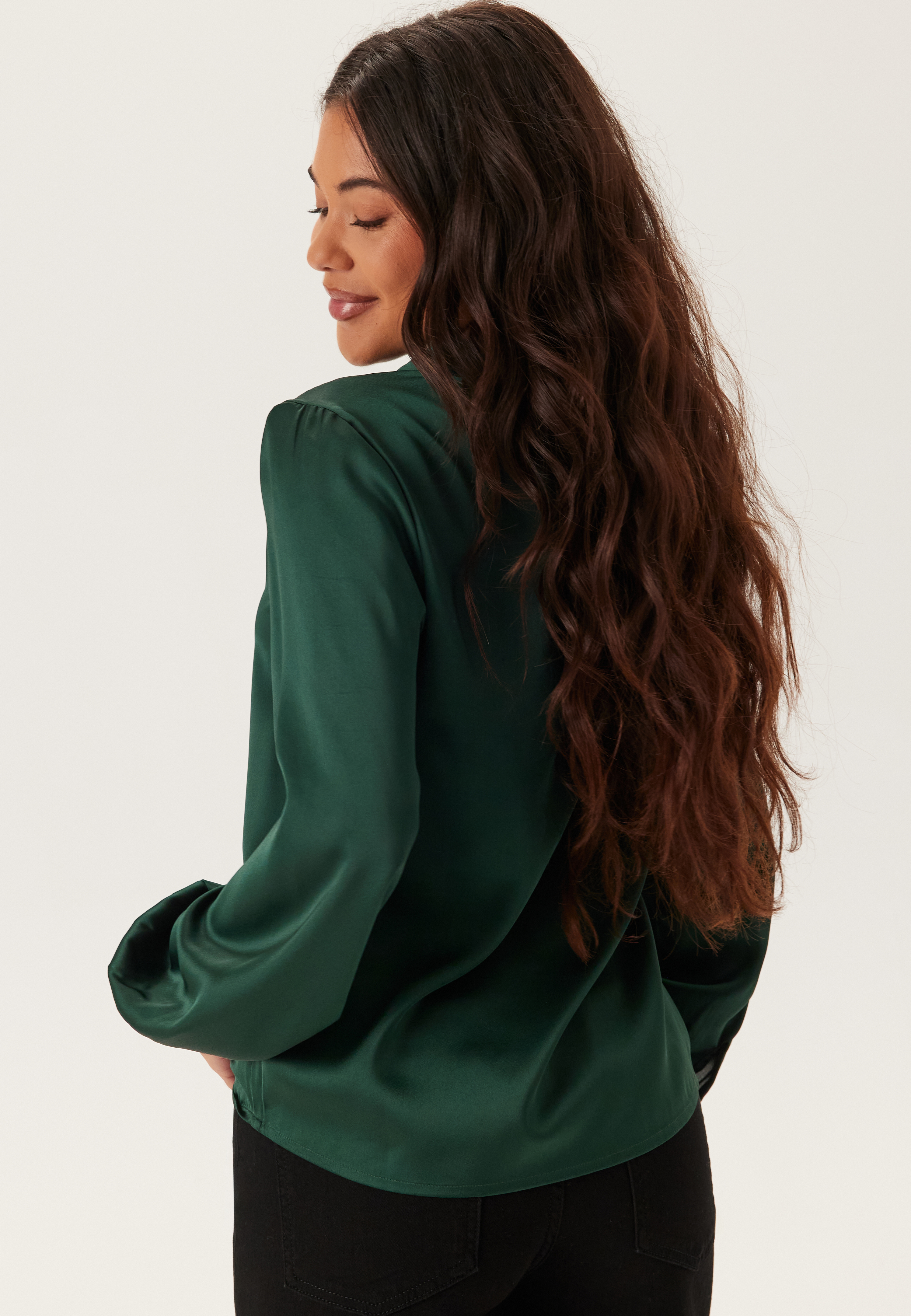 Satin Puff Sleeve Blouse 3