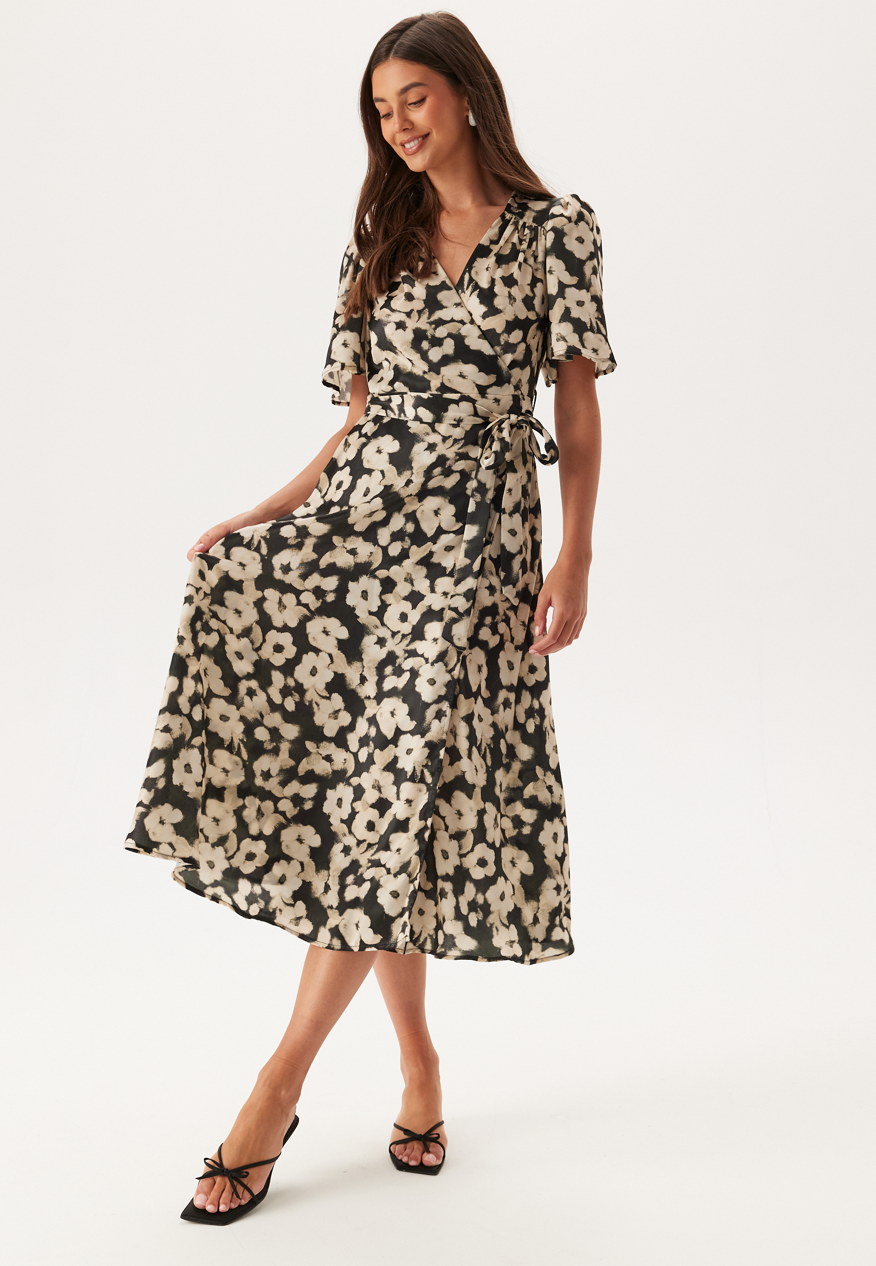 Satin Wrap Dress