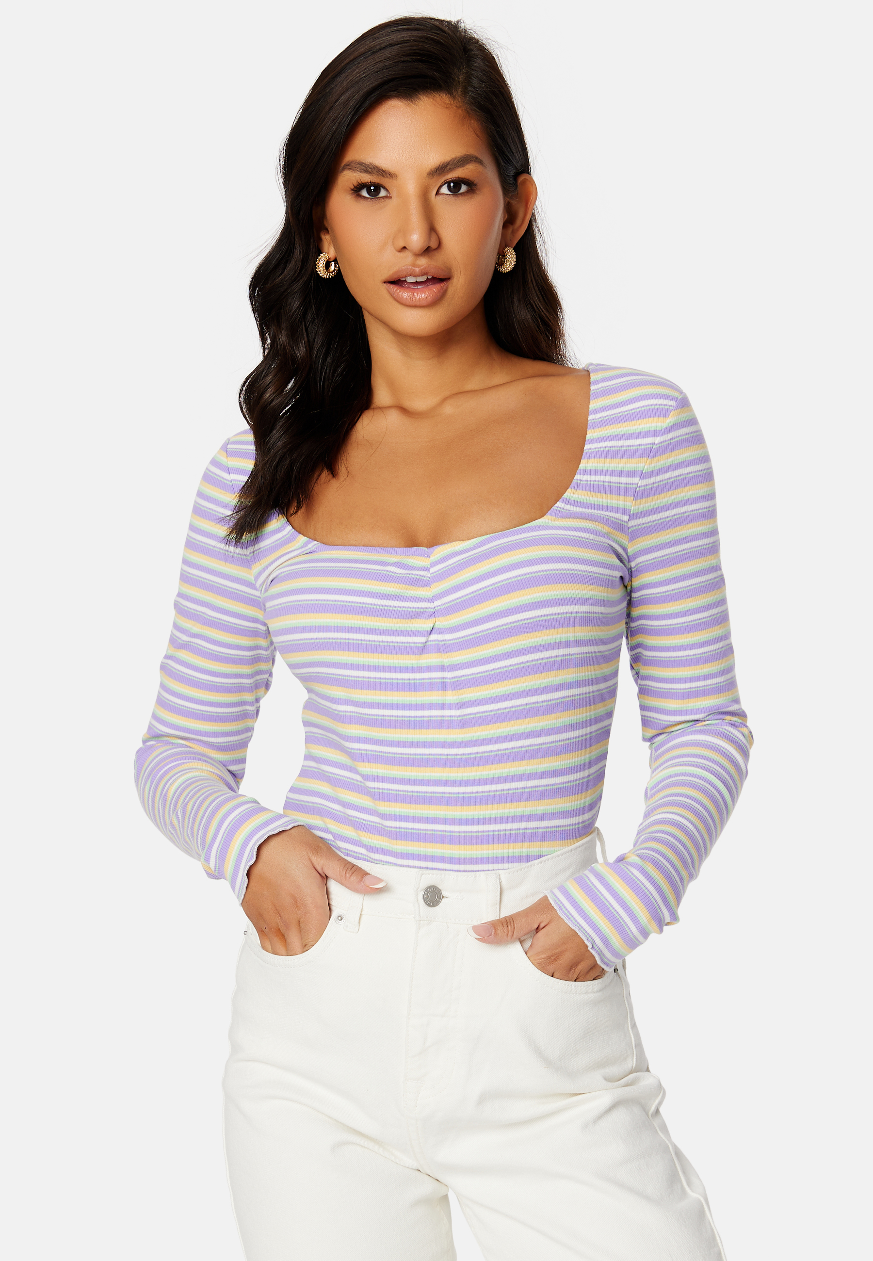 Selda ls striped top
