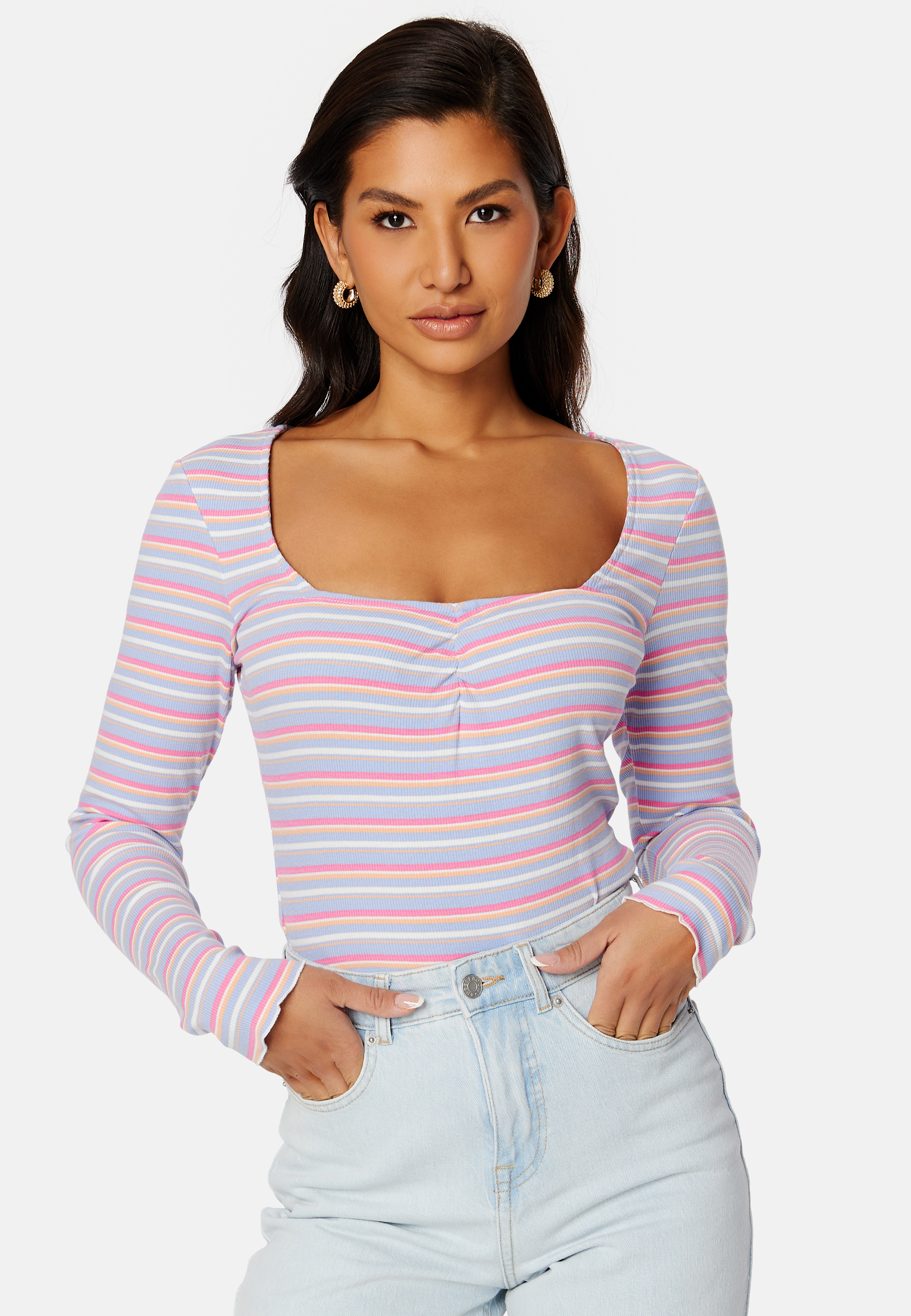 Selda ls striped top