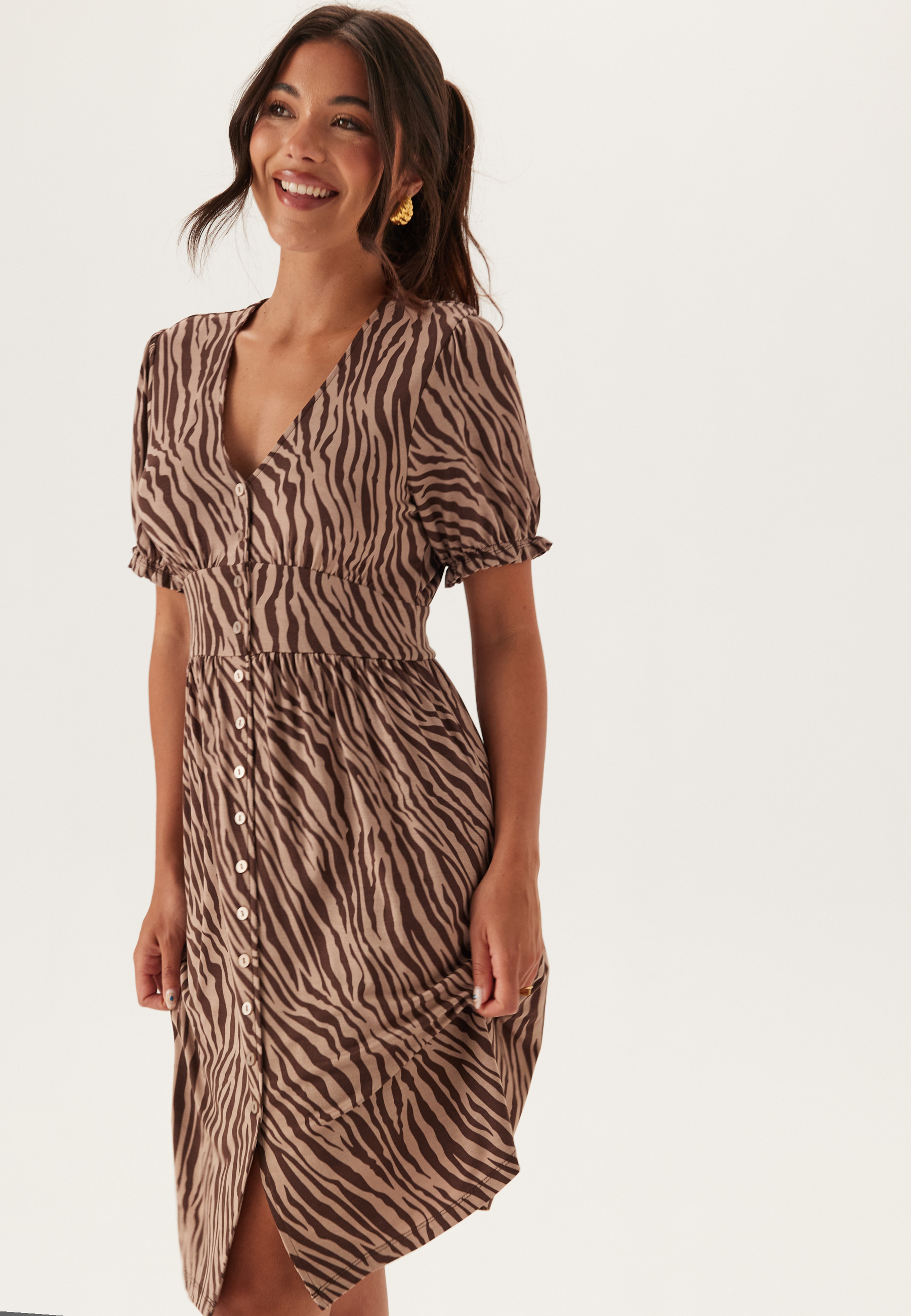 Soft Short Button Dress
