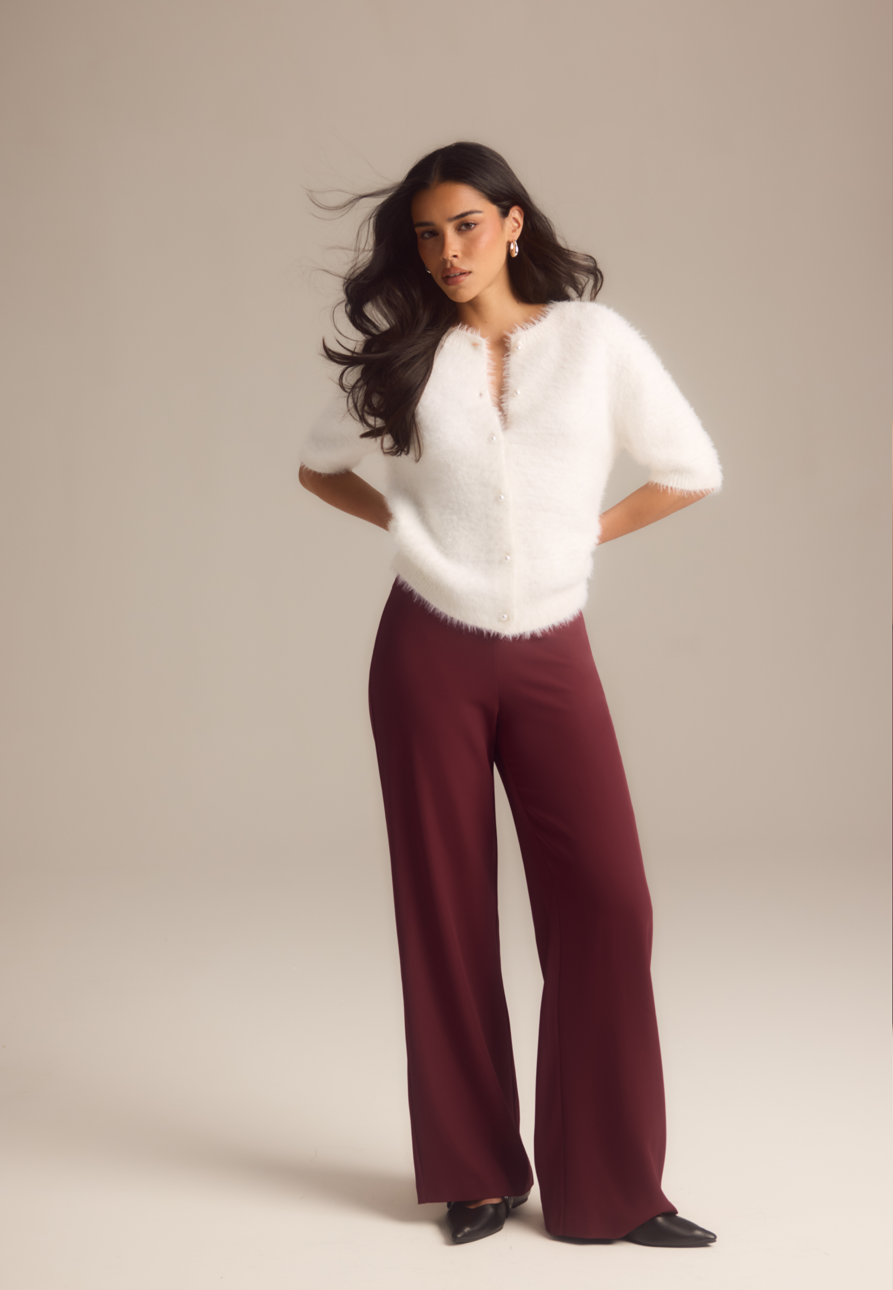 Short Sleeve Fluffy Knitted Cardigan 2