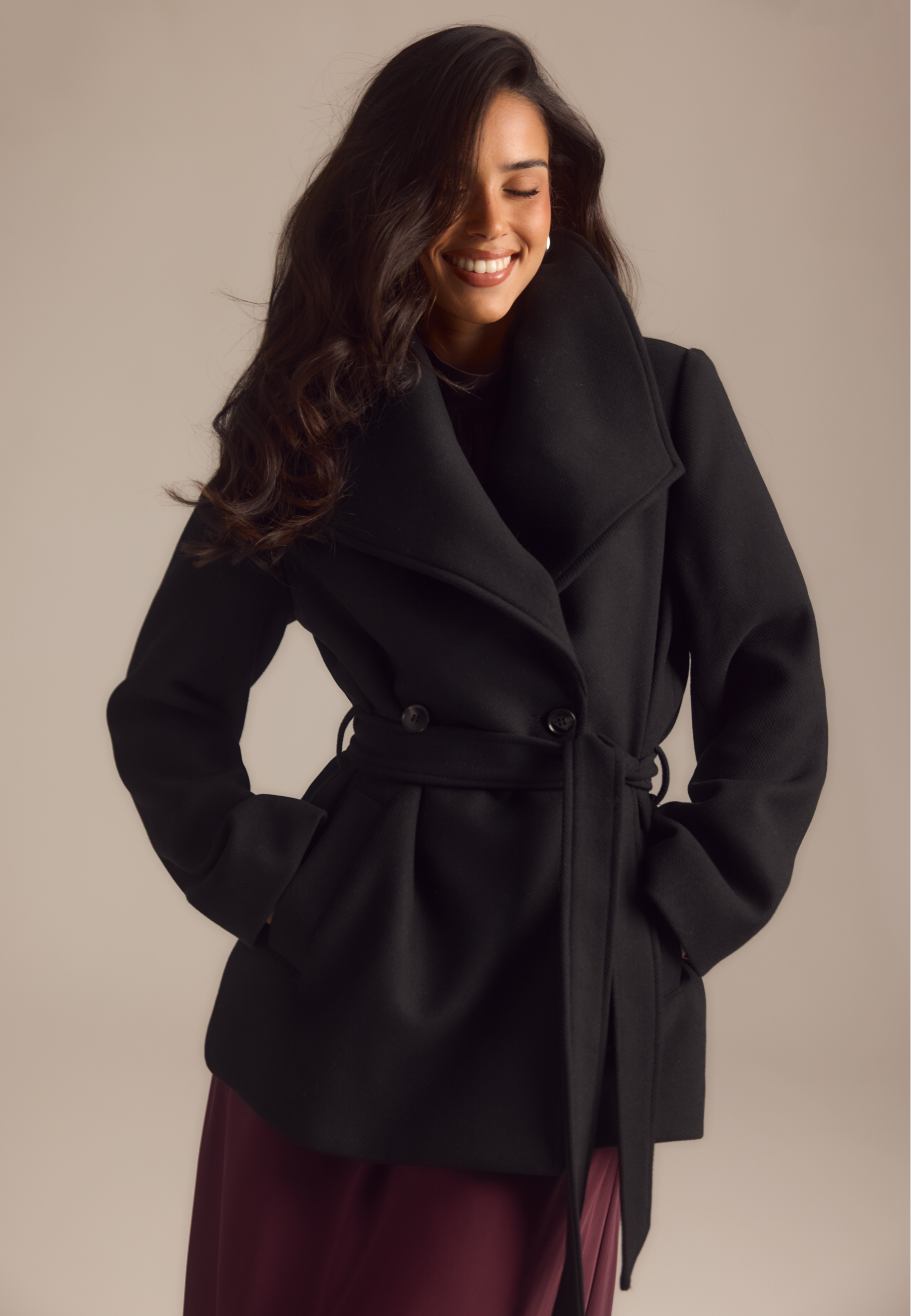 Short Wool Blend Coat