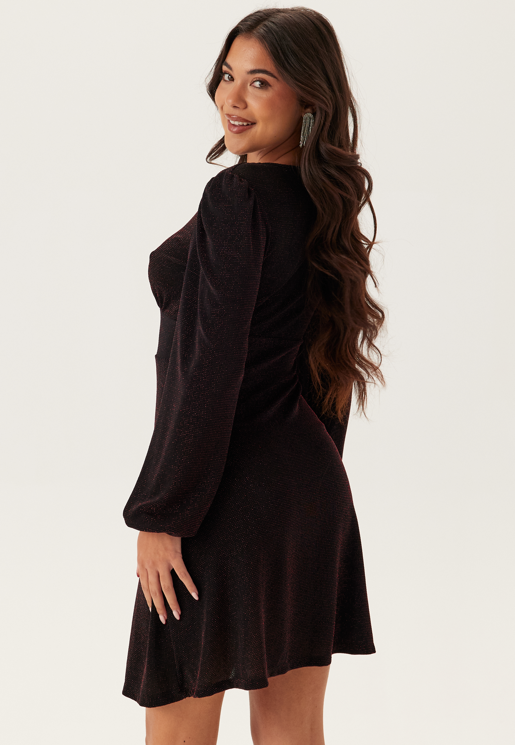 Sparkling Puff Sleeve Dress 2