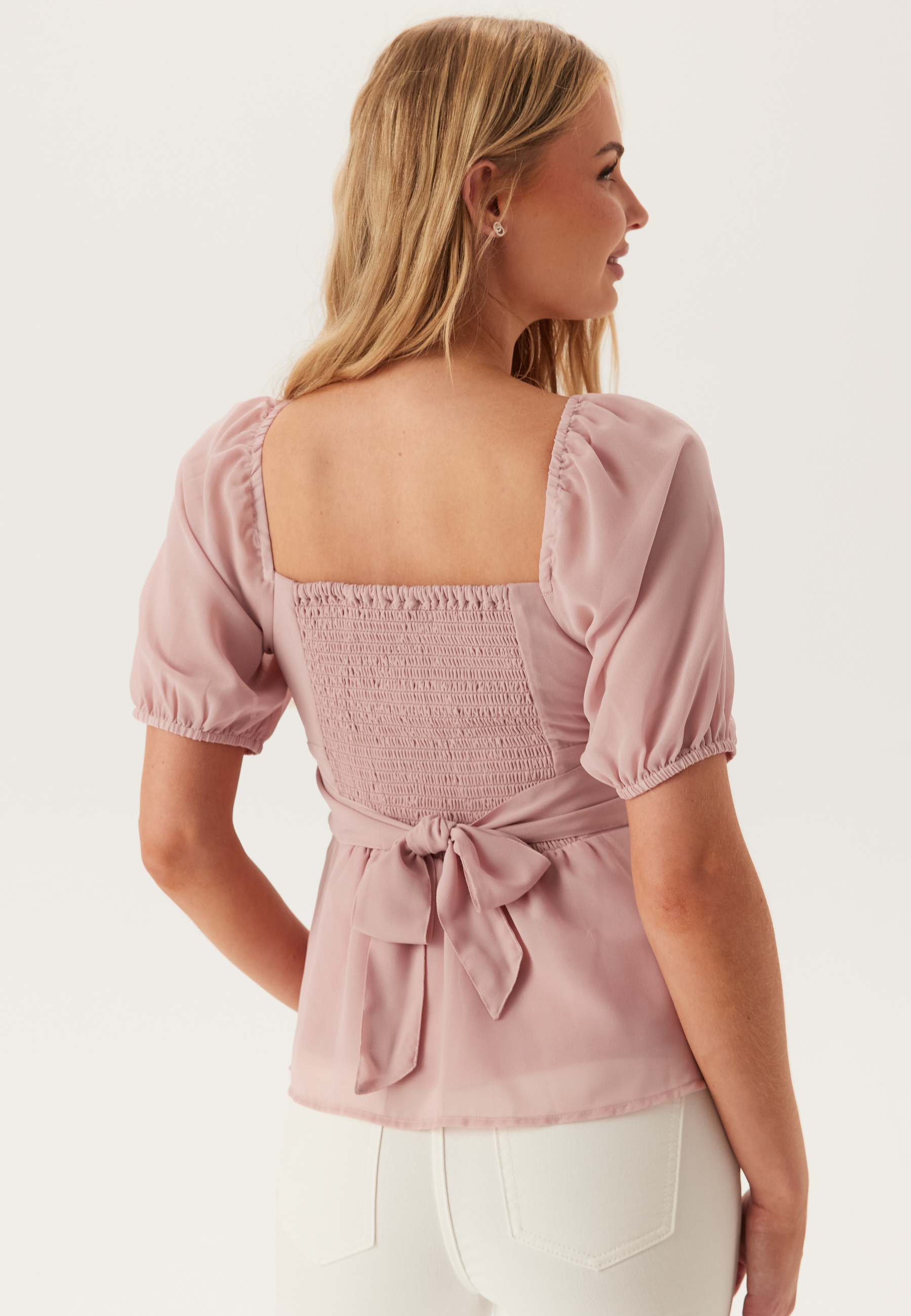 Square Neck S/S Georgette Blouse 5