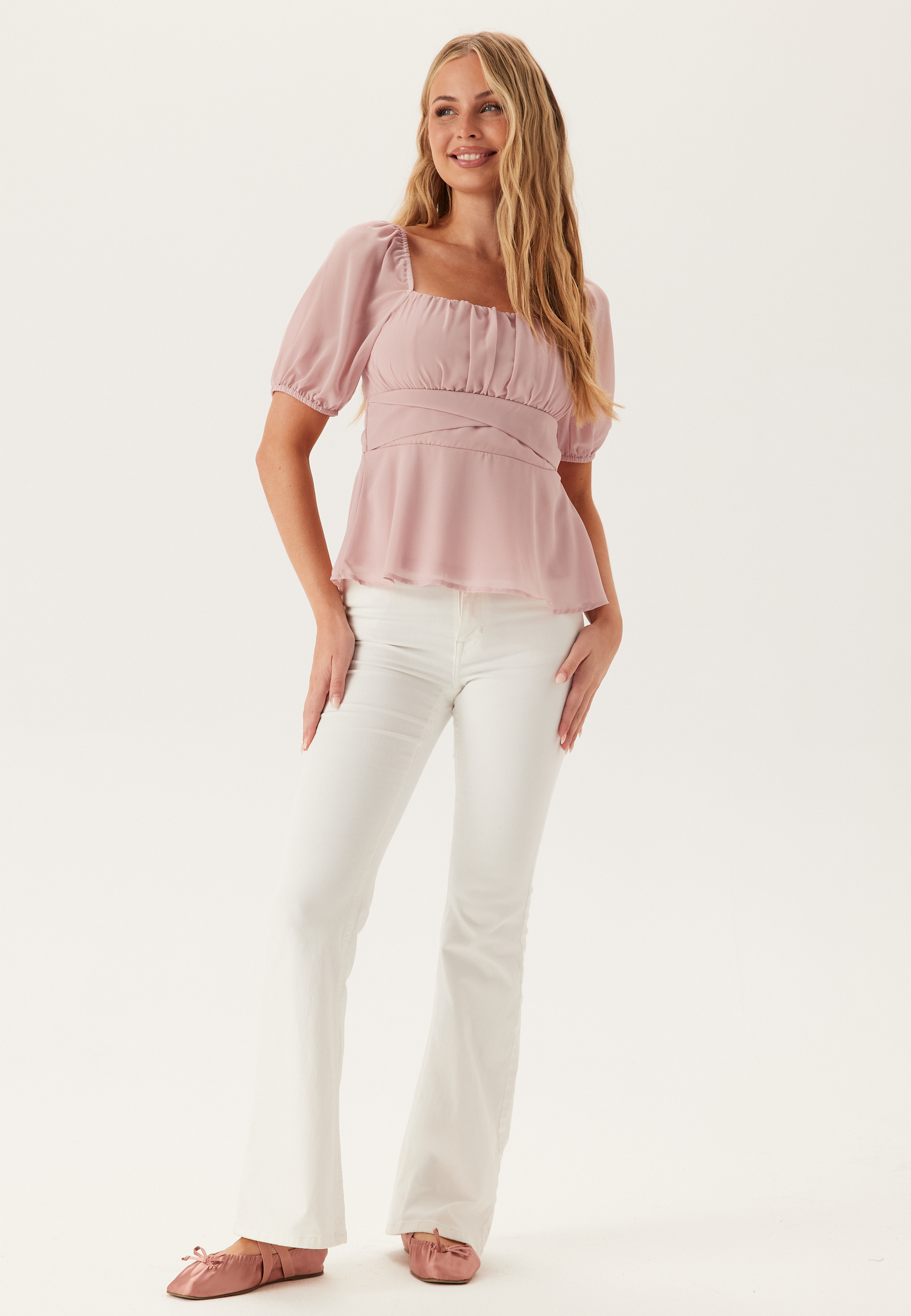Square Neck S/S Georgette Blouse 6