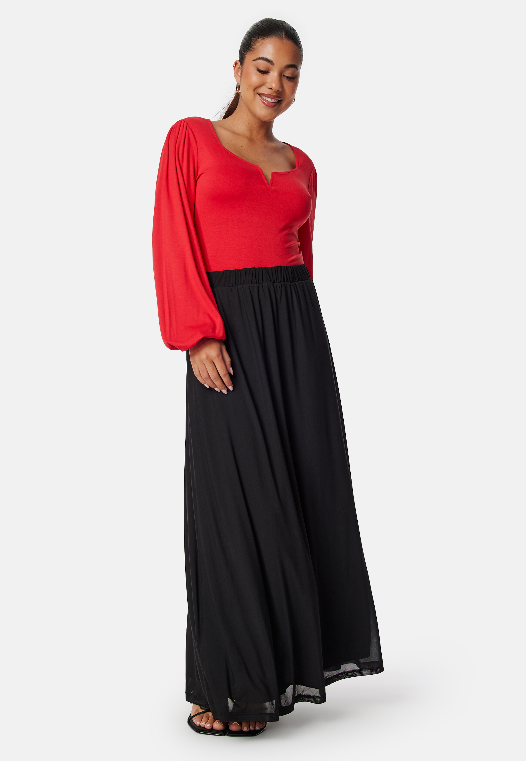Square V-neck Long Sleeve Puff Top 3