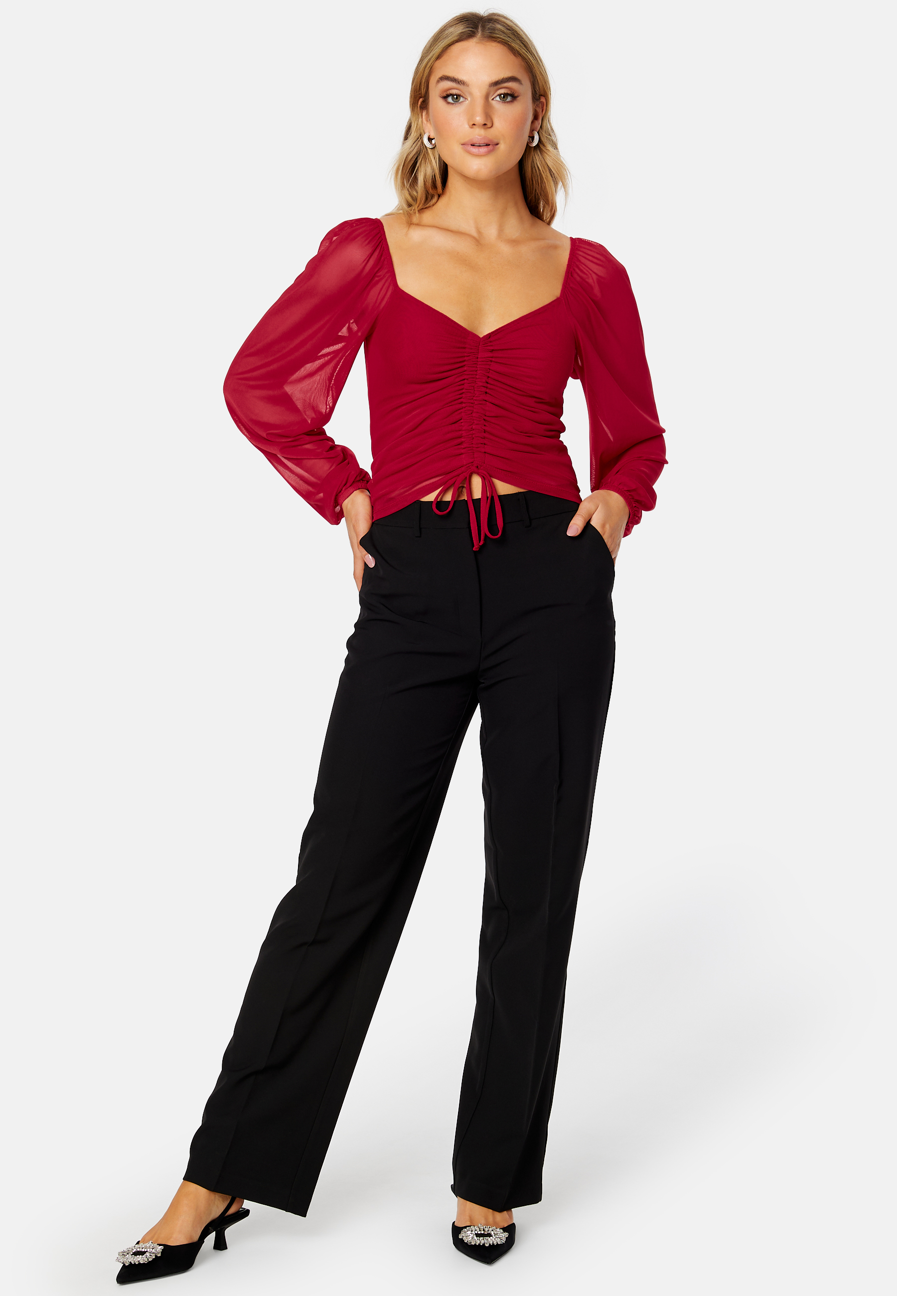 Stella ruched mesh top