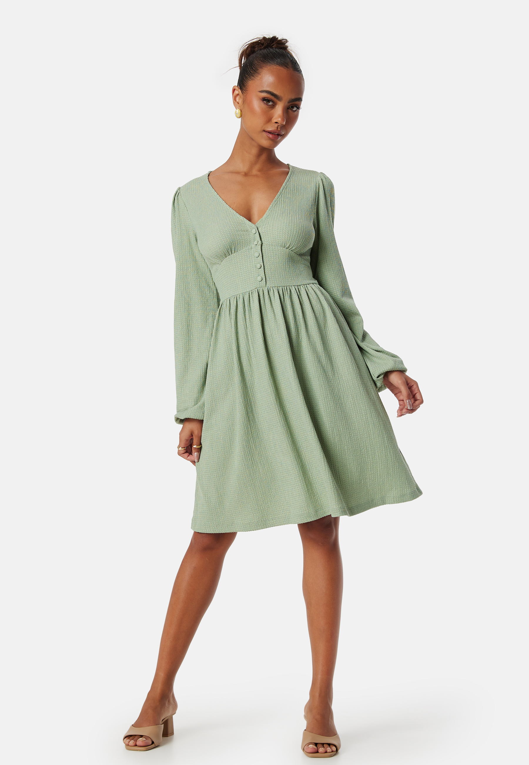 Structure Button Short Dress 2