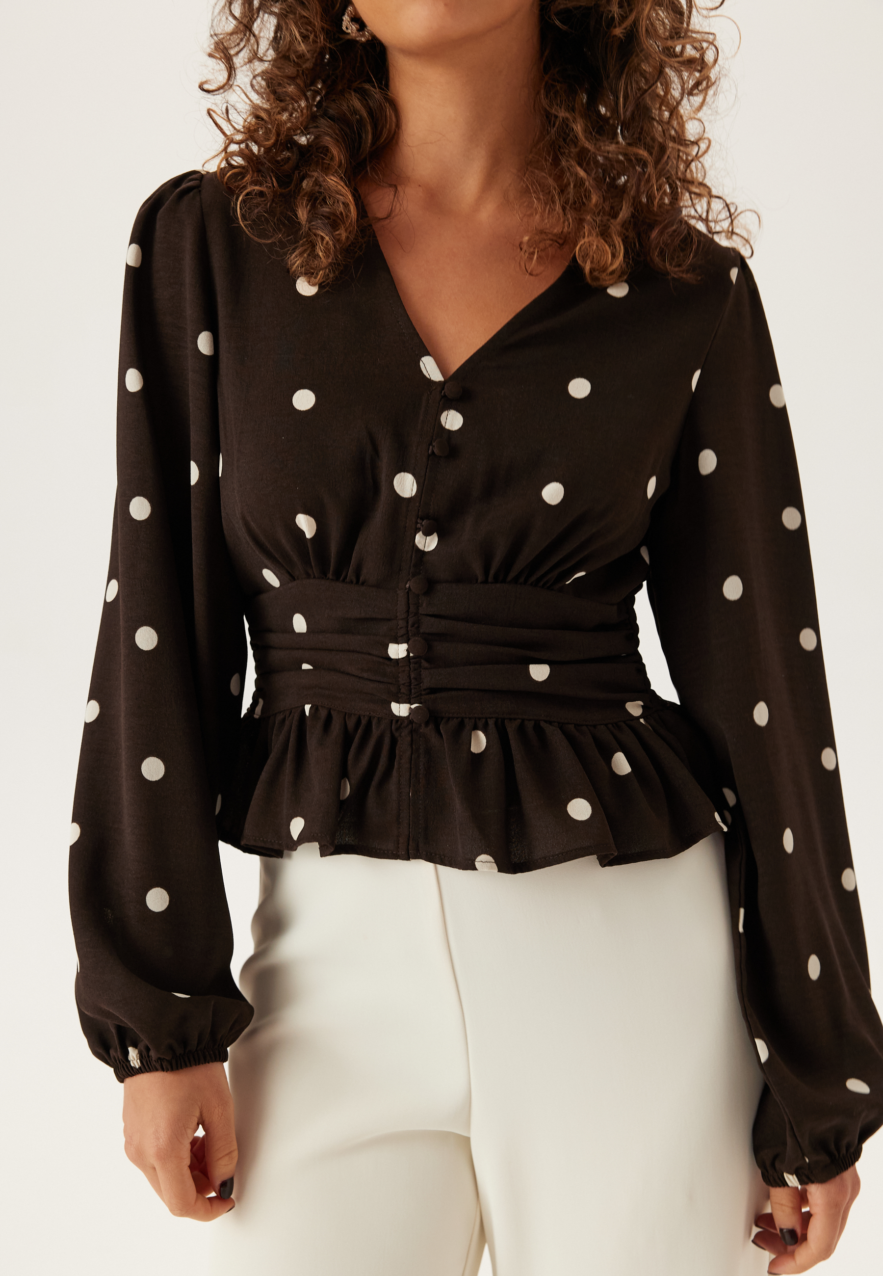 V-neck Button Blouse 3