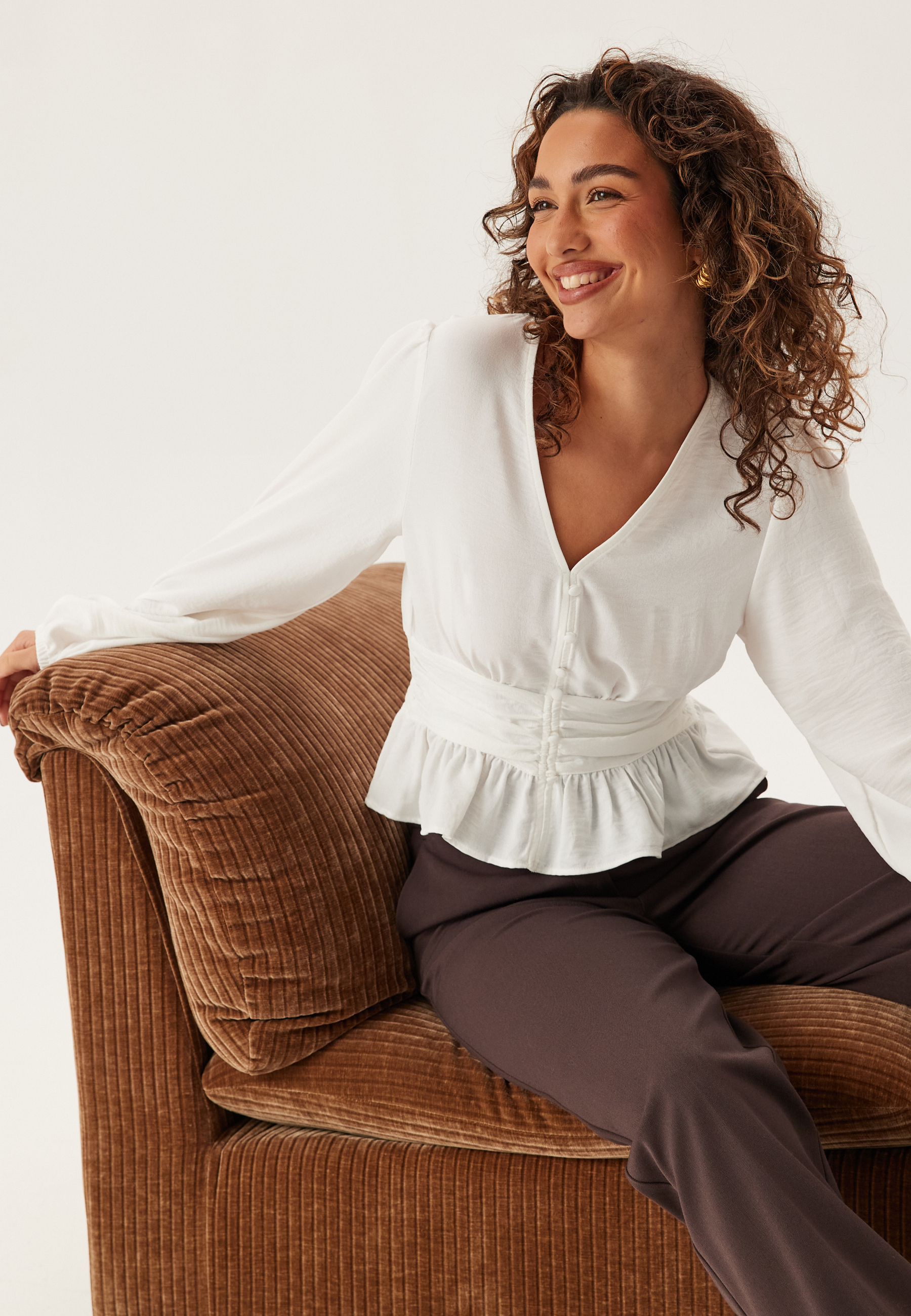 V-neck Button Blouse 1