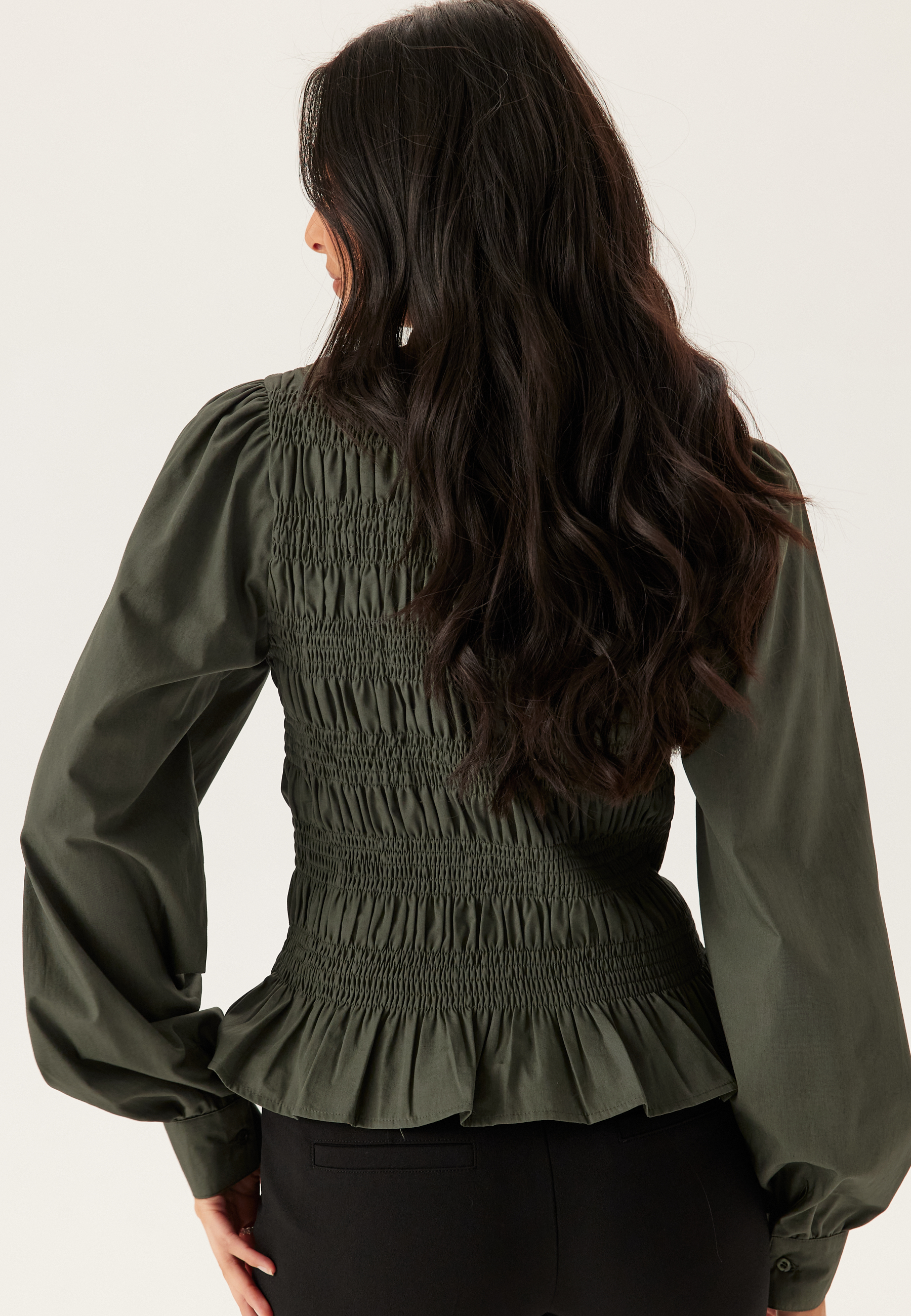 V-neck Cotton Smock Blouse 5