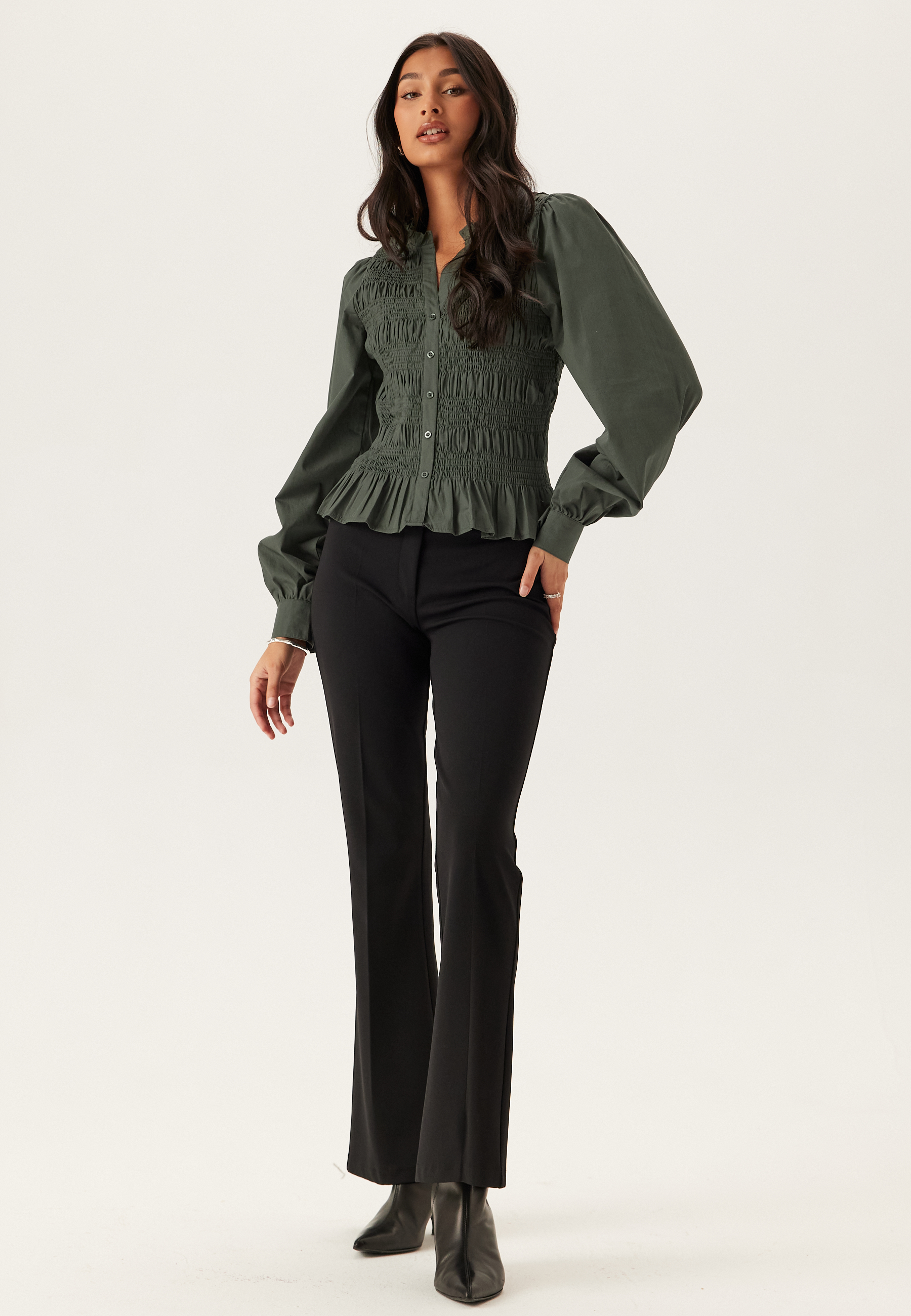 V-neck Cotton Smock Blouse 6
