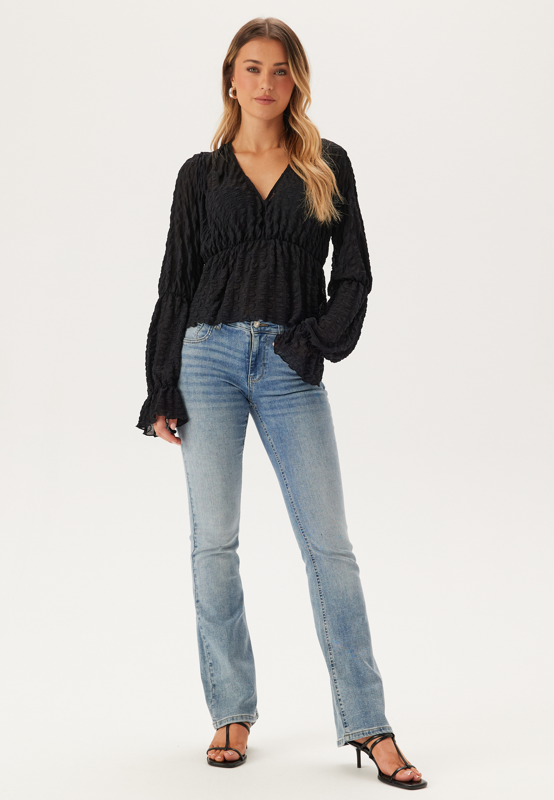 V-Neck Flounce Blouse 2