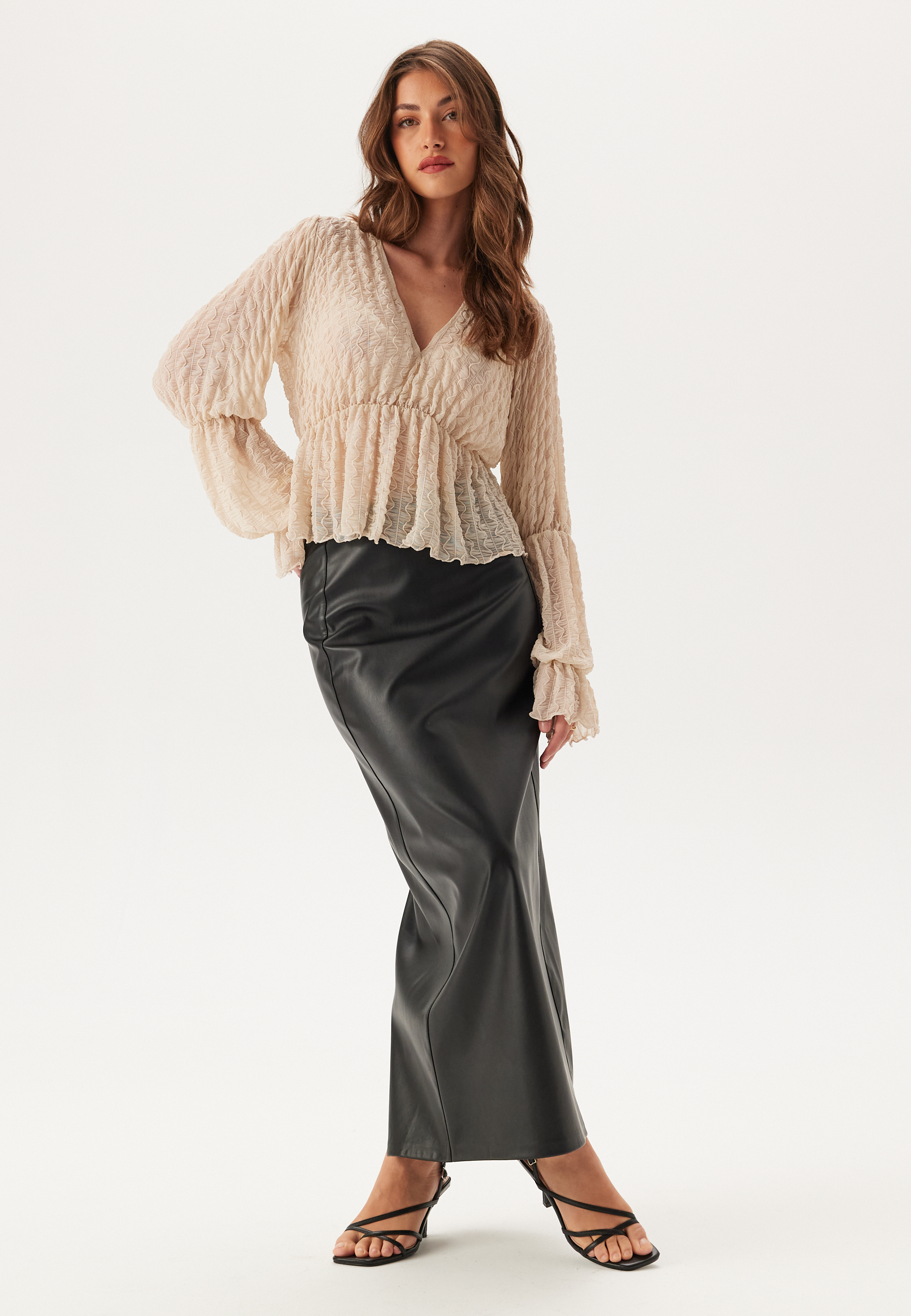 V-Neck Flounce Blouse 2