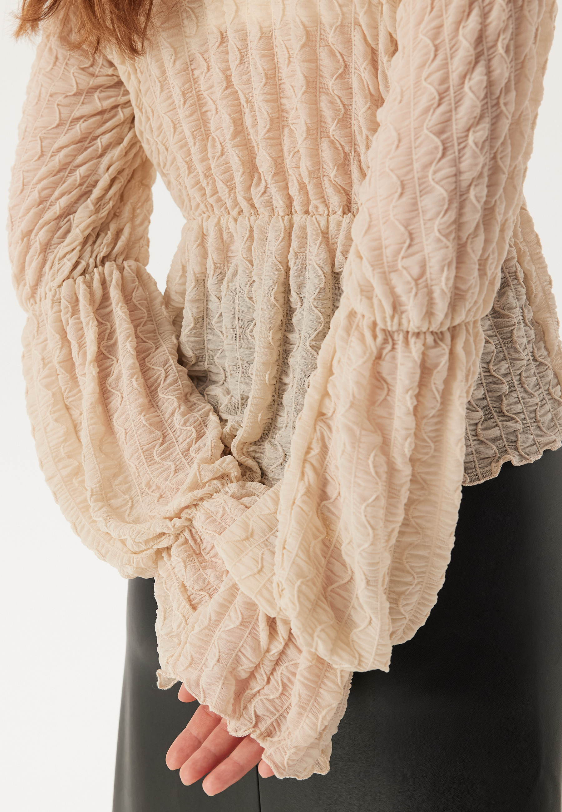 V-Neck Flounce Blouse 3